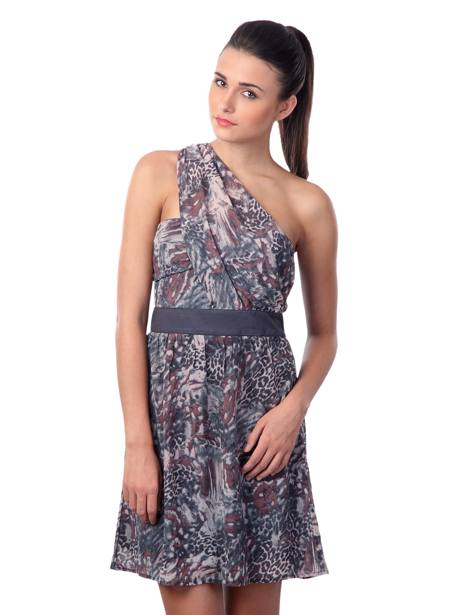 Latin Quarters Women Pink & Black Printed Dress