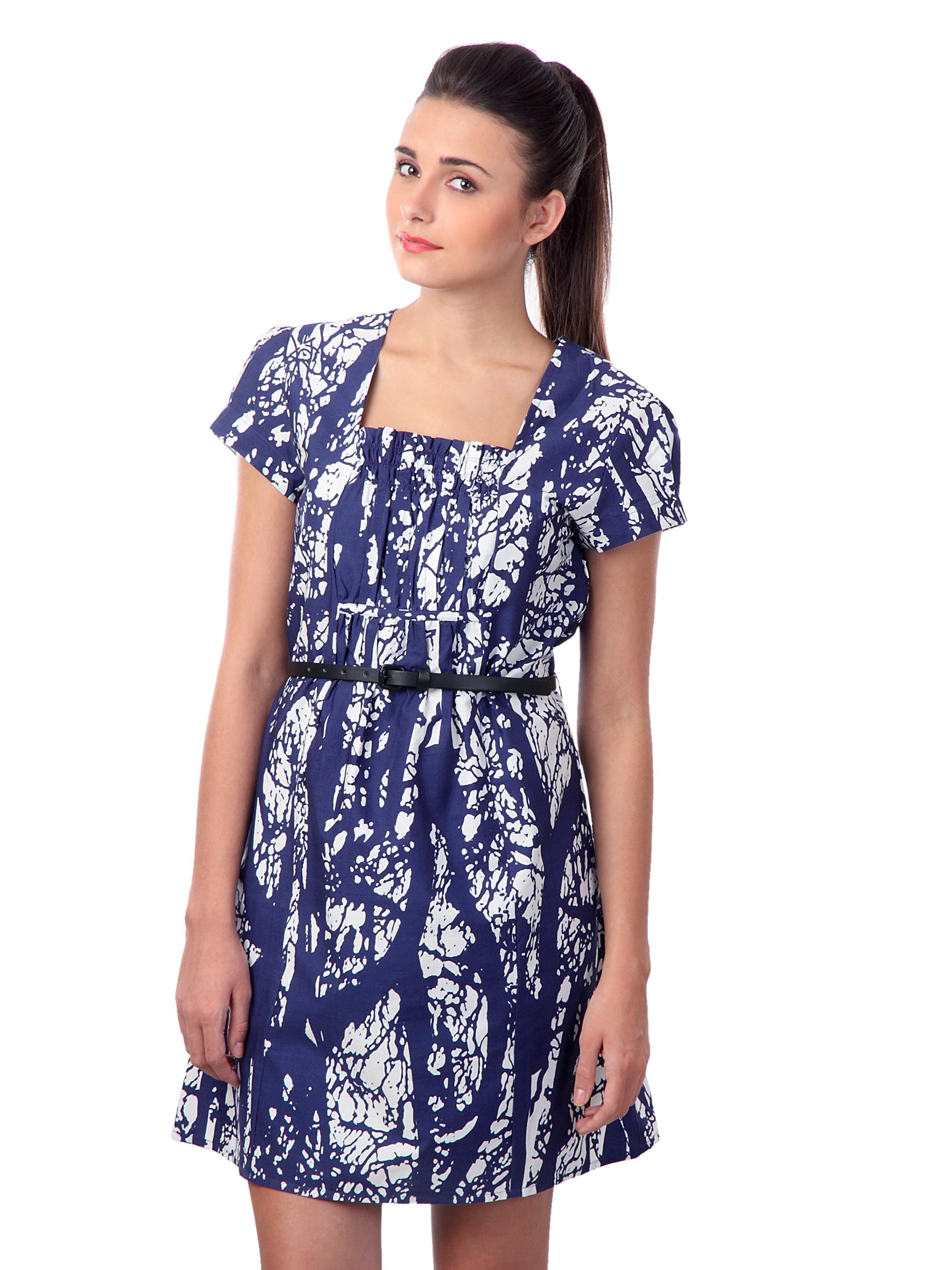 Latin Quarters Women Blue Printed Dress