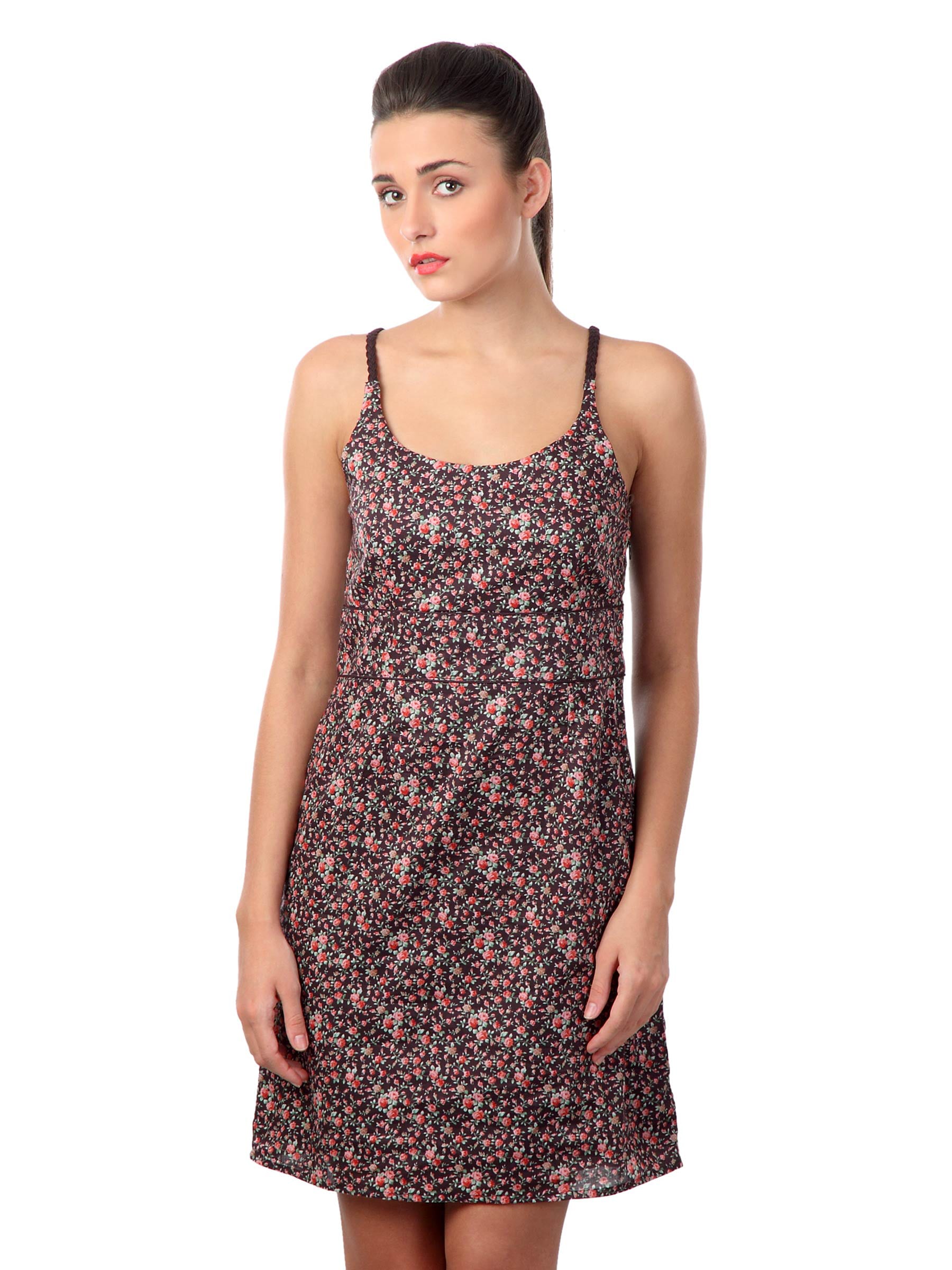 Latin Quarters Women Brown Printed Dress