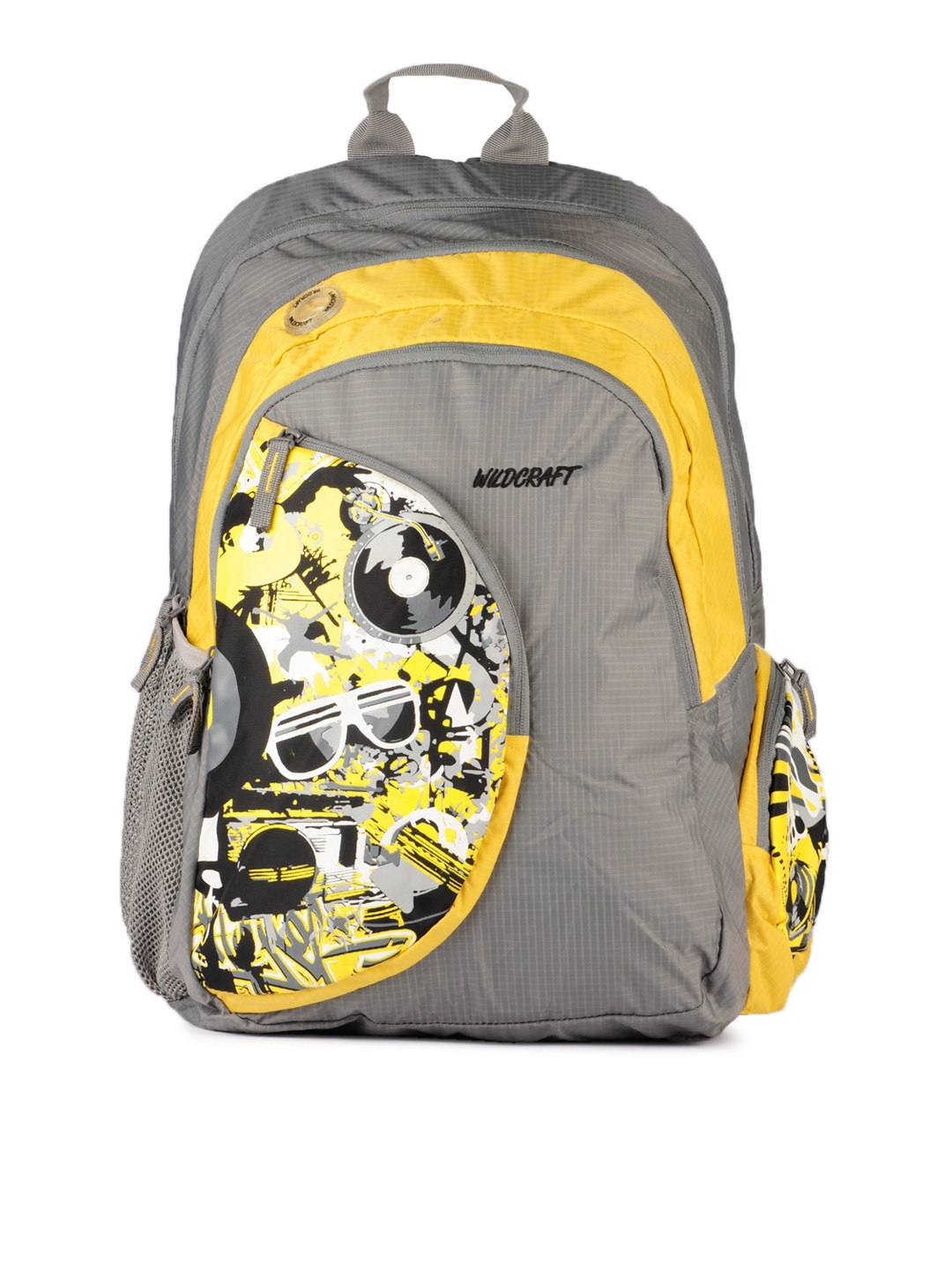 Wildcraft Unisex Grey & Yellow Printed Laptop Backpack
