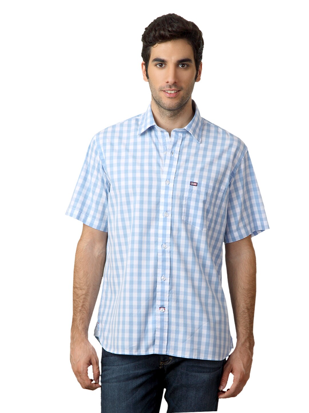 Arrow Sport Men Blue & White Check Shirt