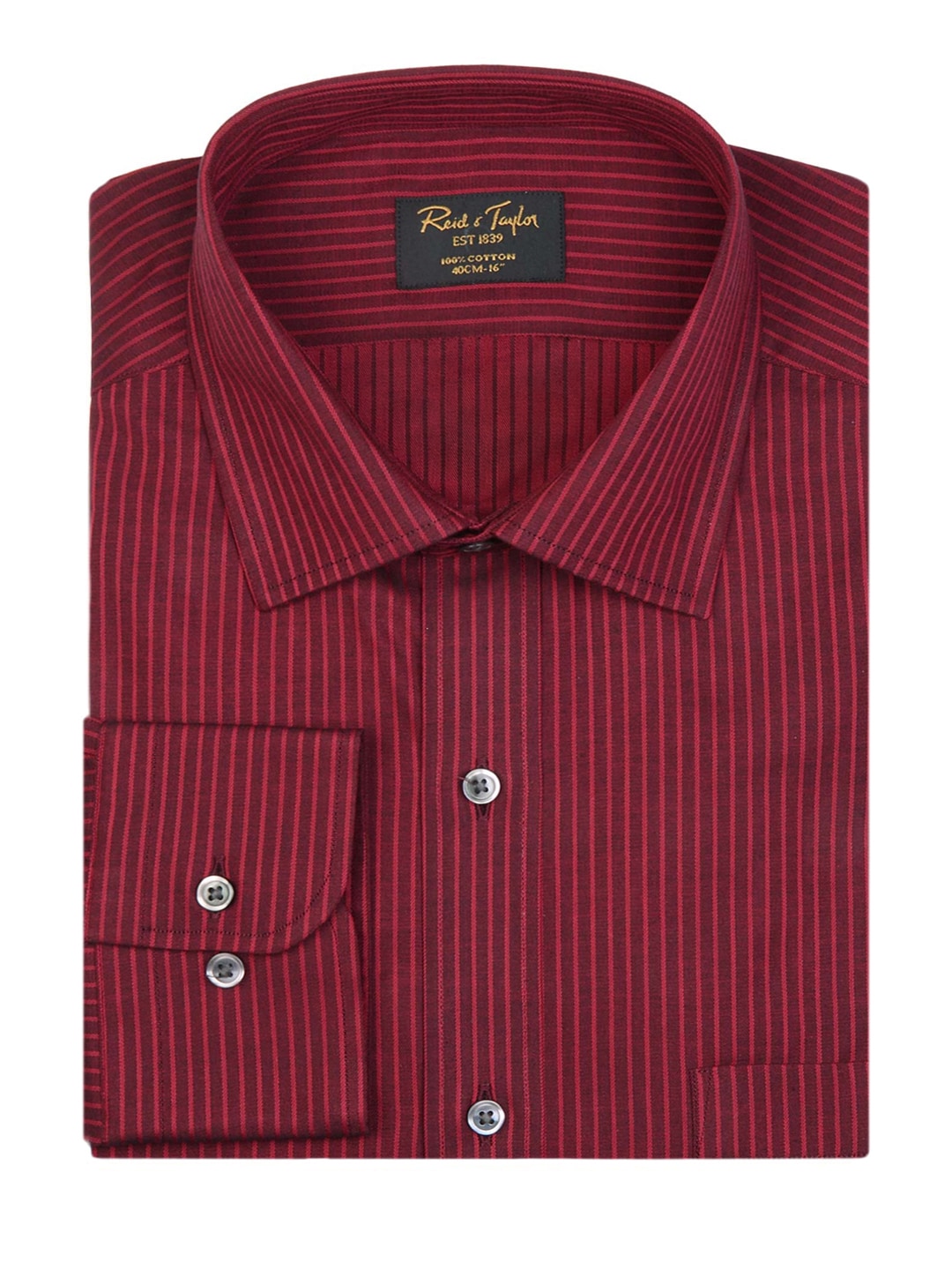 Reid & Taylor Men Red Striped Shirt