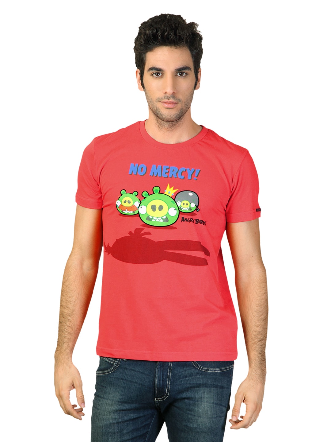 Angry Birds Men Red Printed T-shirt