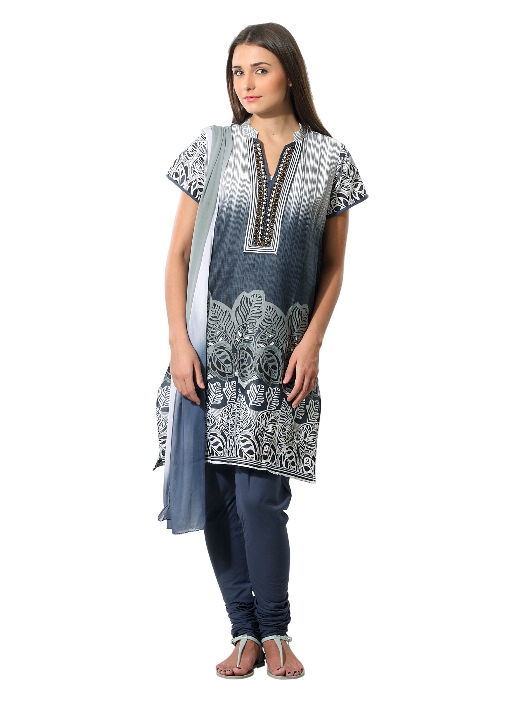 Aneri Women Blue & White Salwar Suit