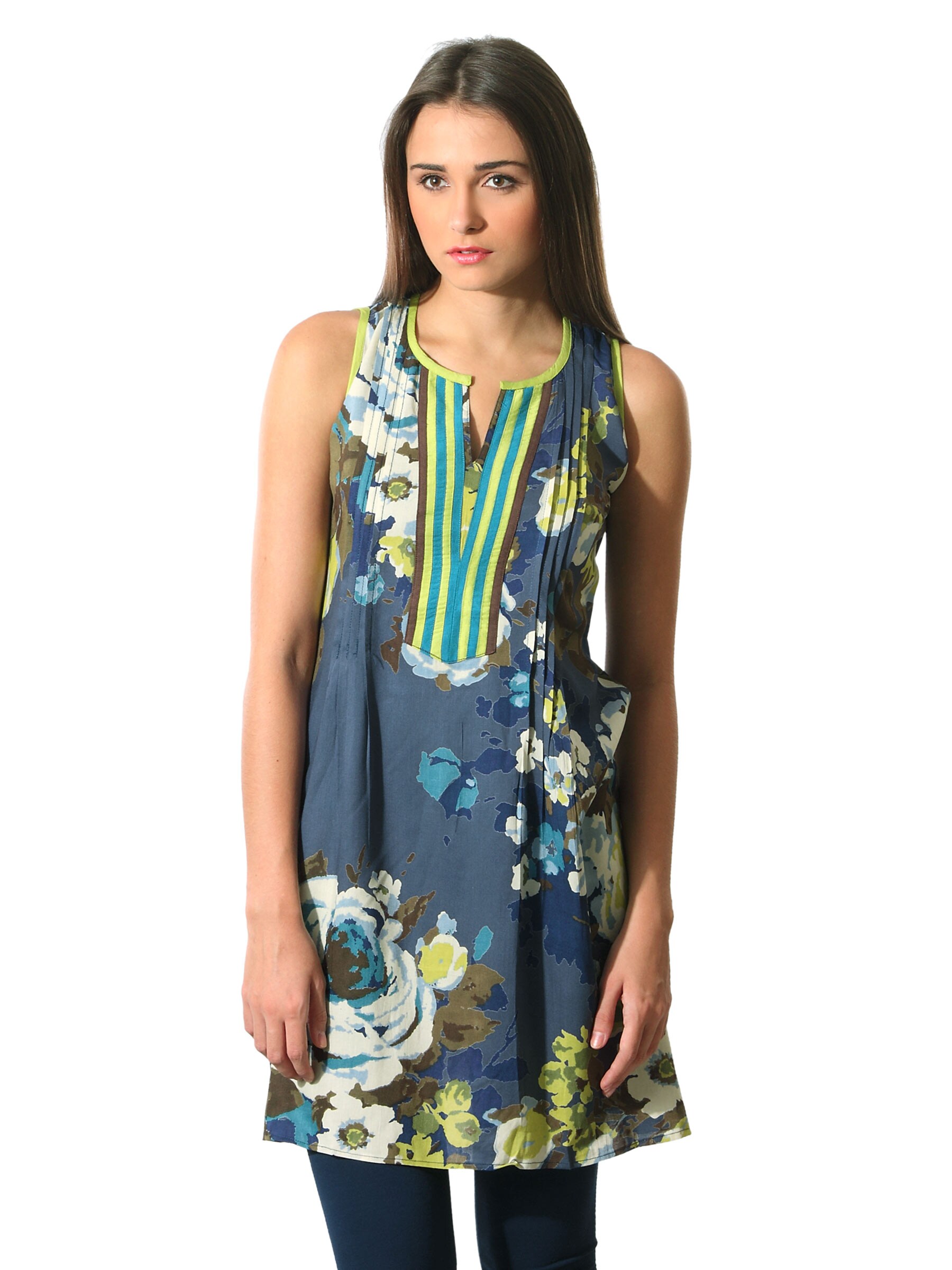 Aneri Women Blue Printed Kurta