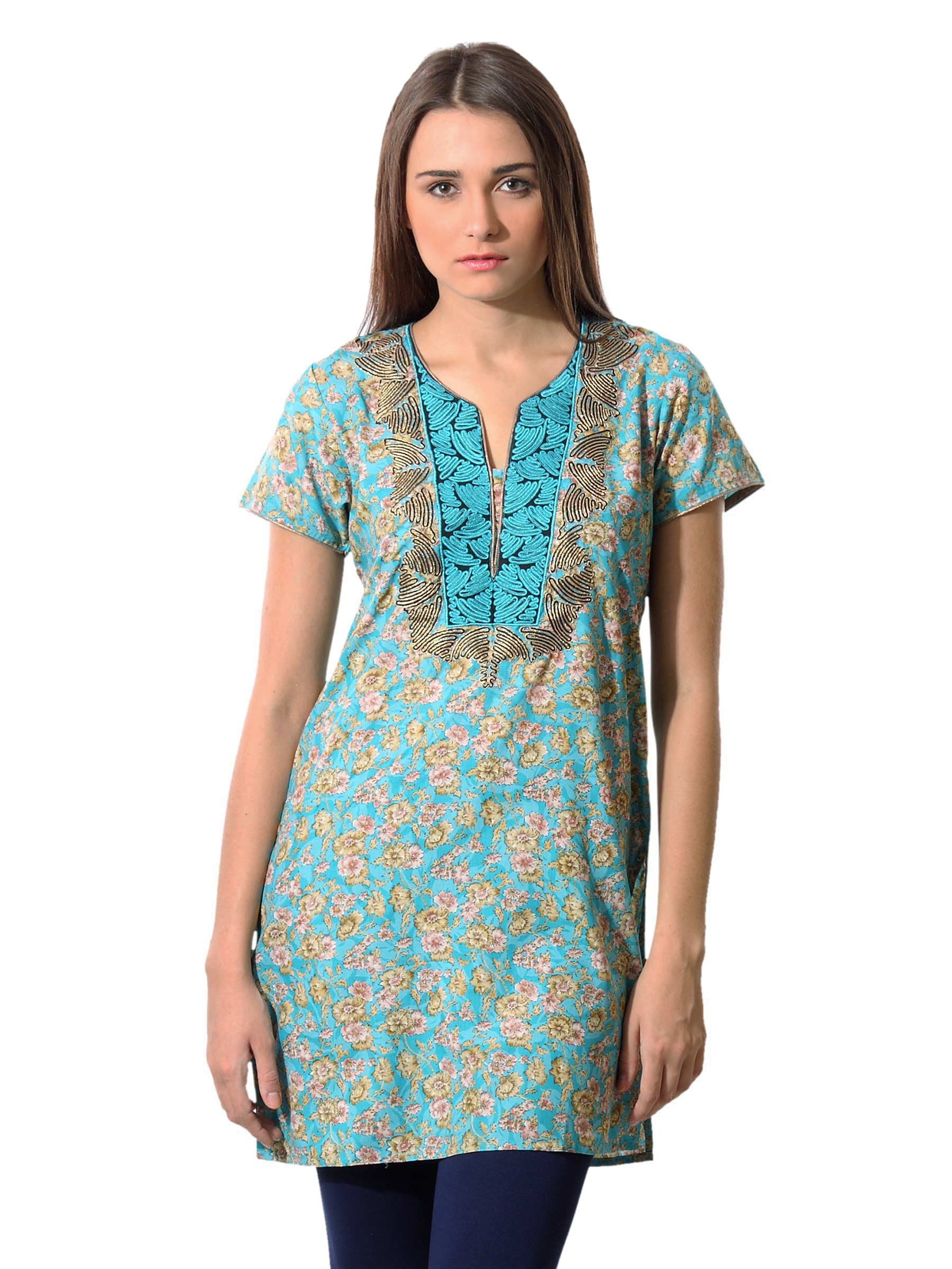 Aneri Women Blue Printed Kurta