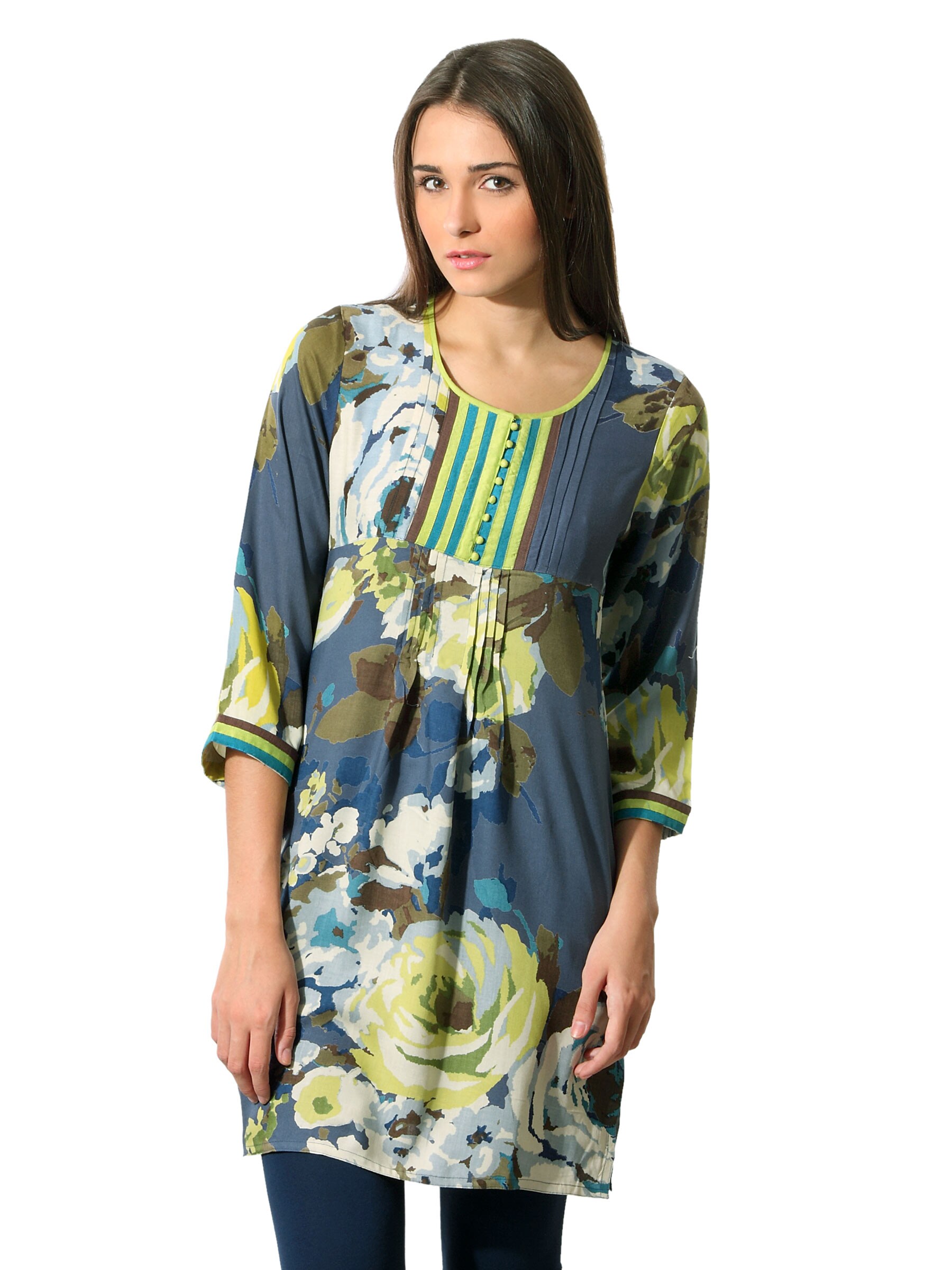 Aneri Women Blue Printed Kurta