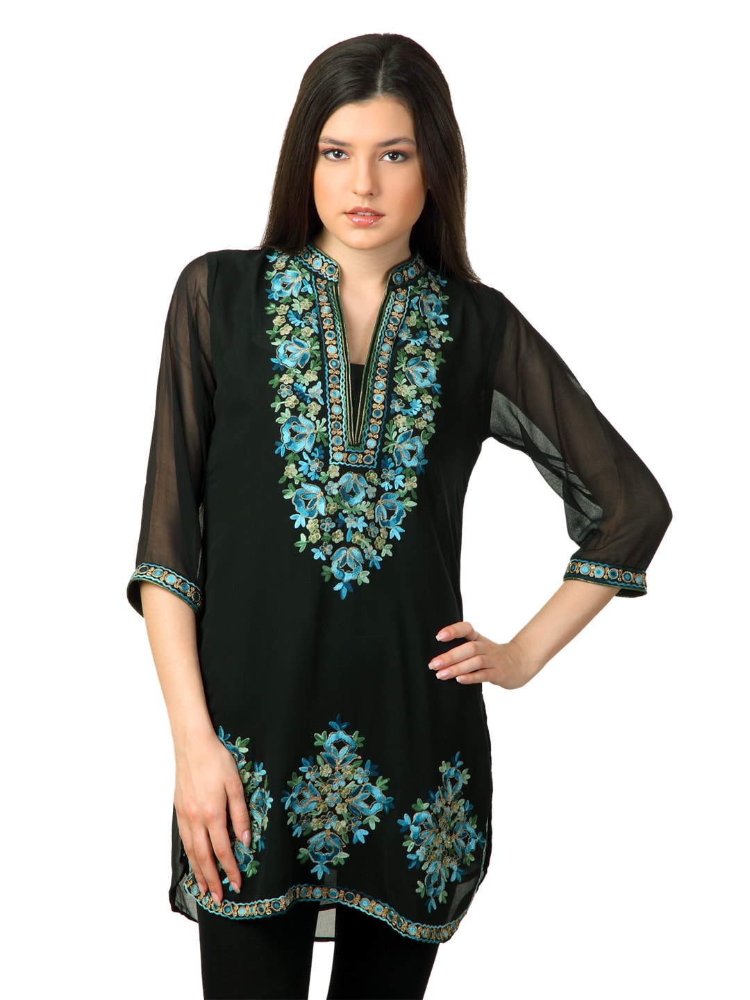 Aneri Women Black Kurta