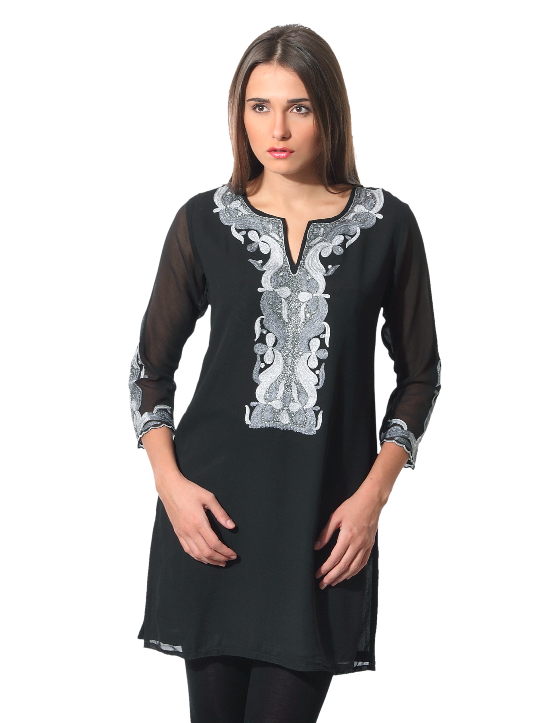 Aneri Women Black Kurta