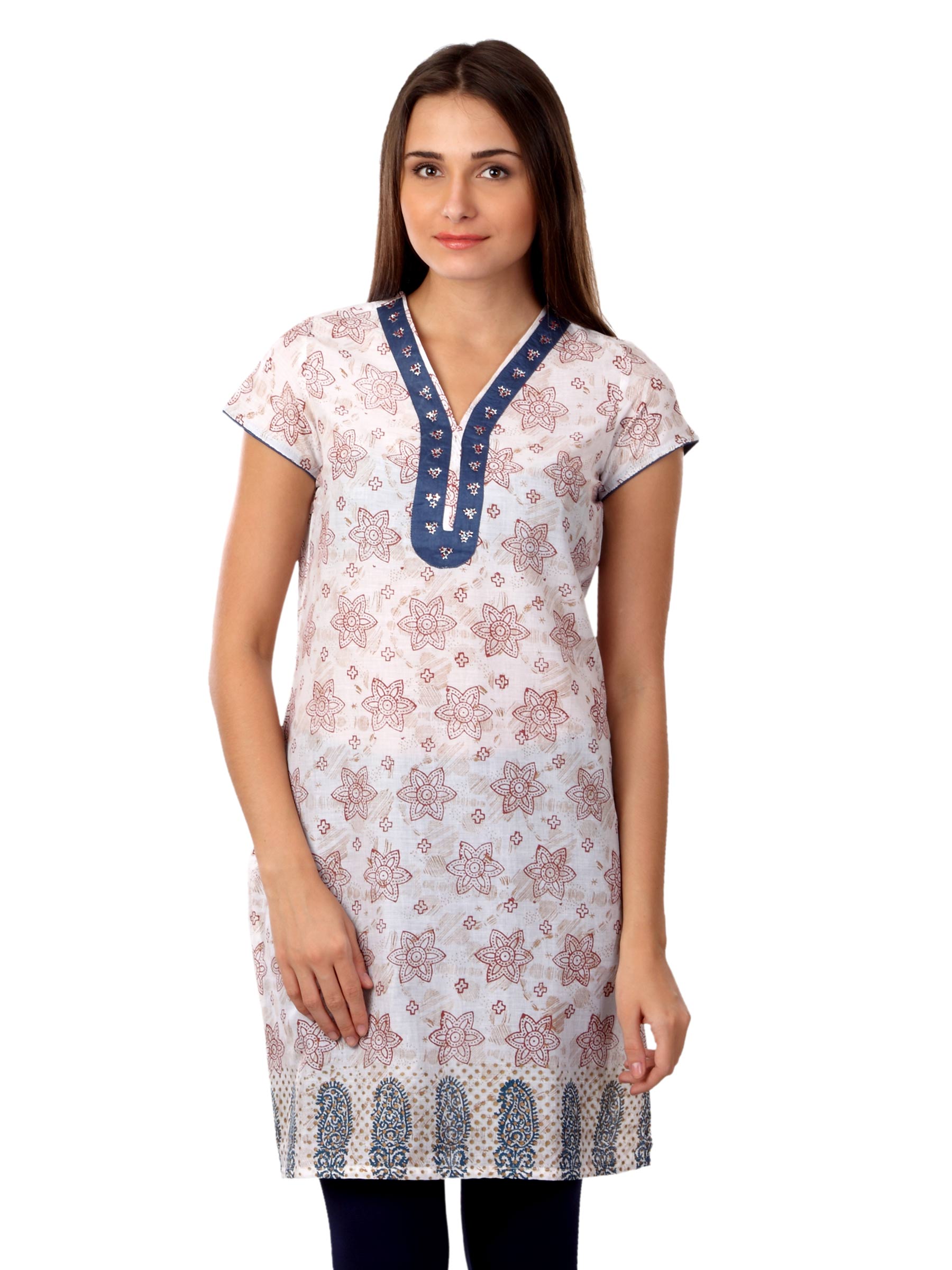 Diva Women White Printed Kurta