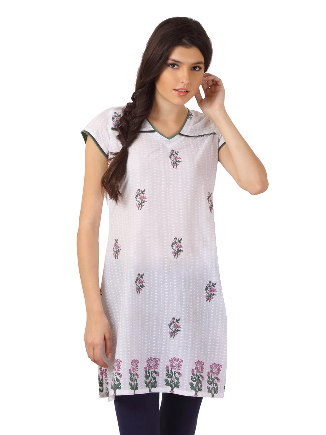 Diva Women Printed White Kurta