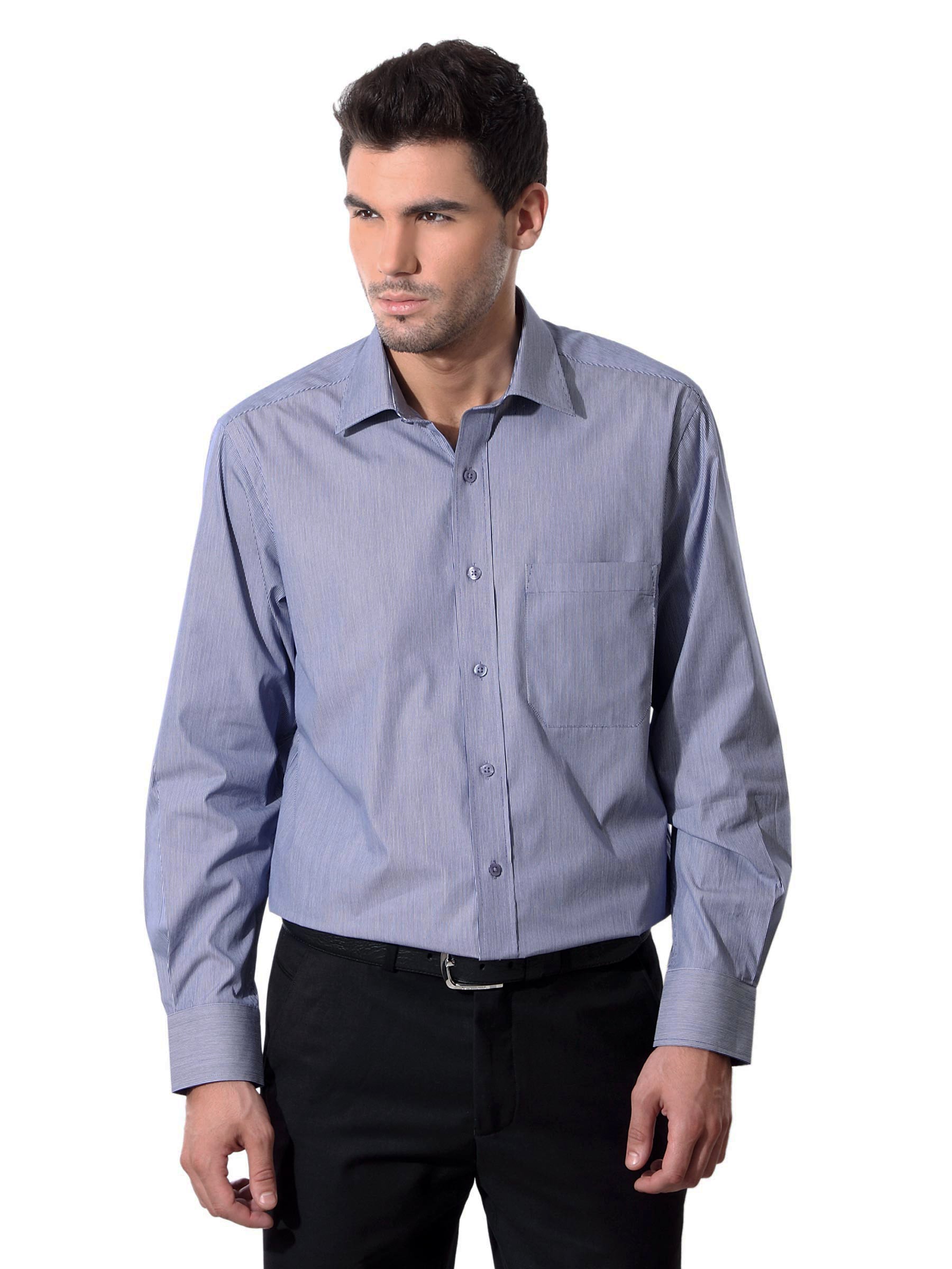 Peter England Men Navy Blue Shirt