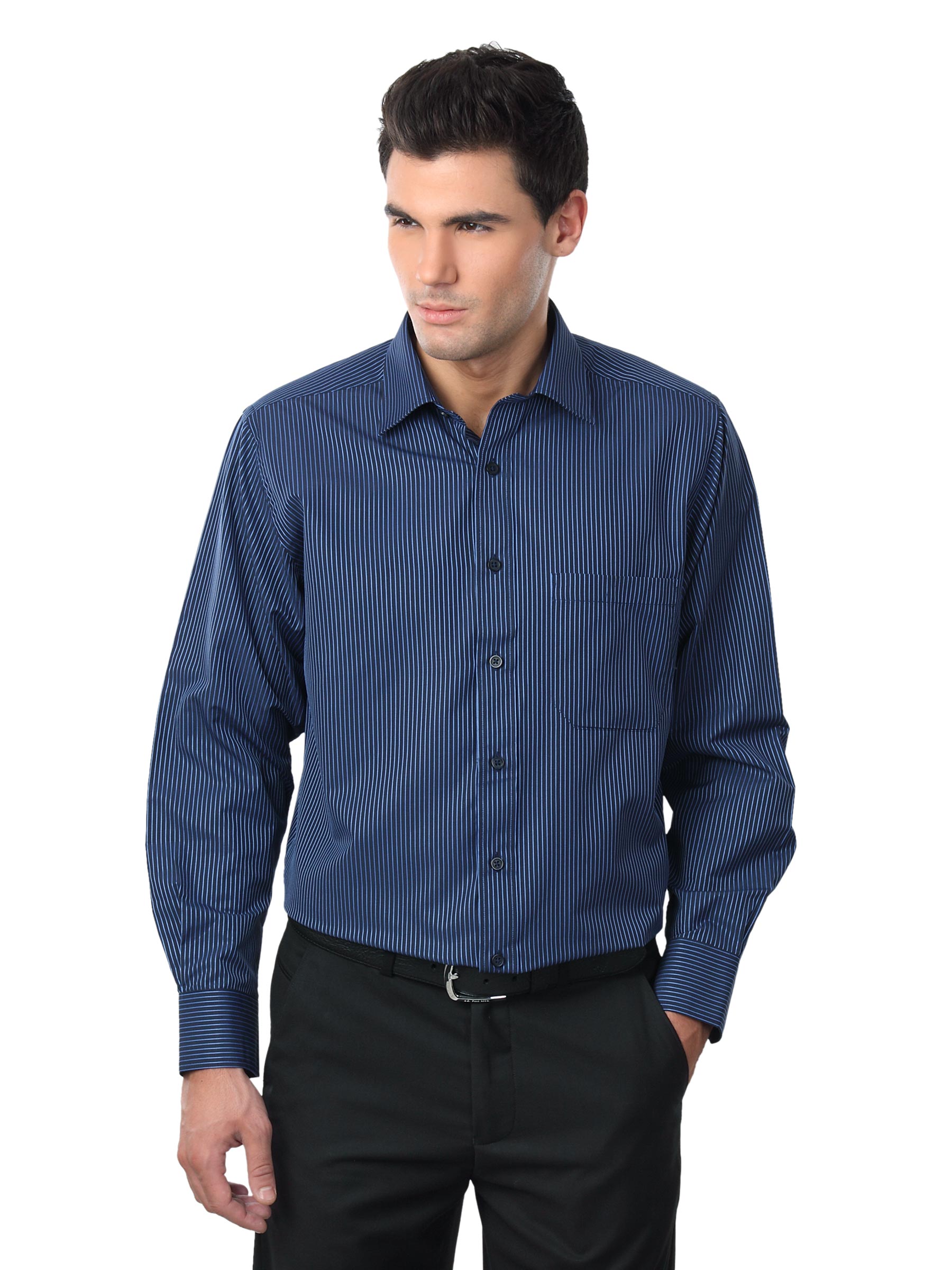 Peter England Men Blue Formal Shirt