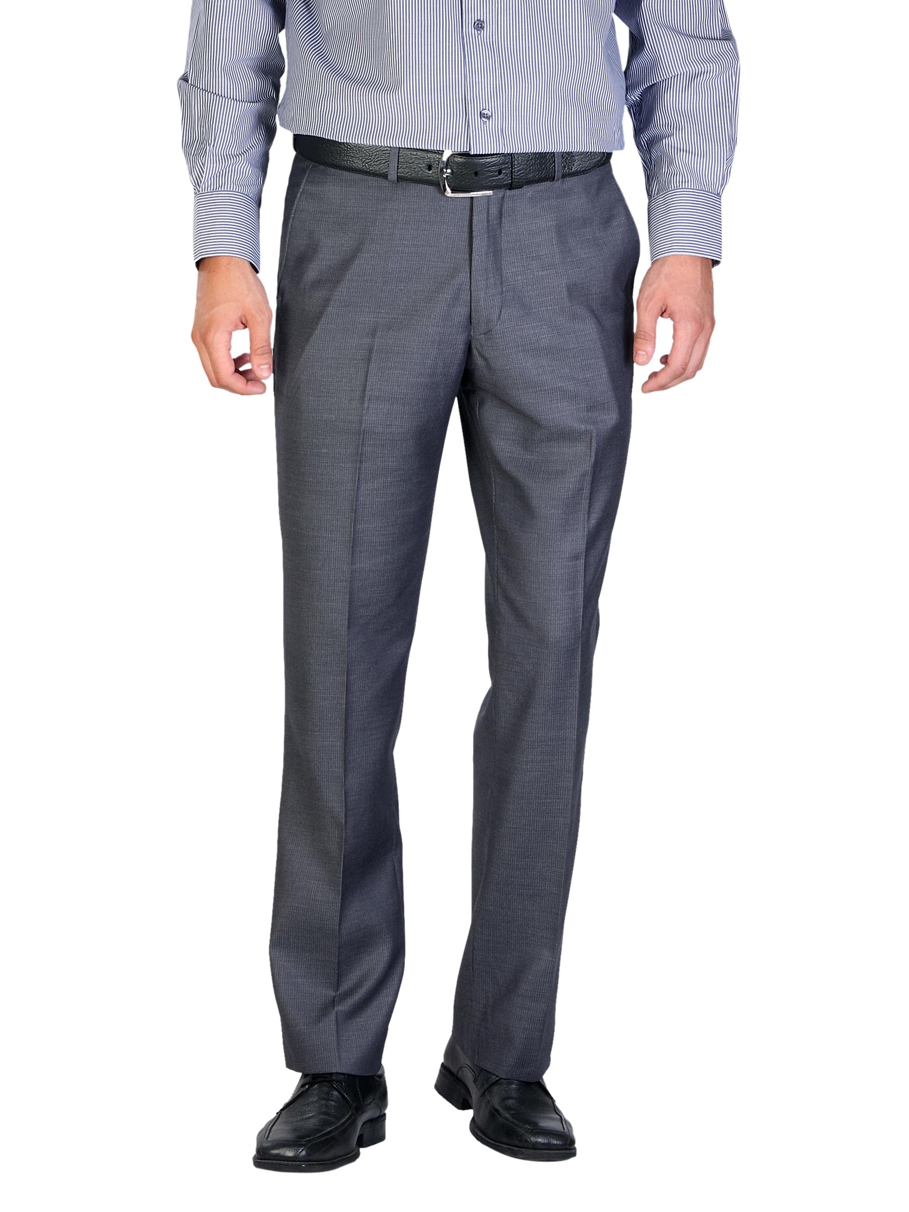 Peter England Men Grey Formal Trousers