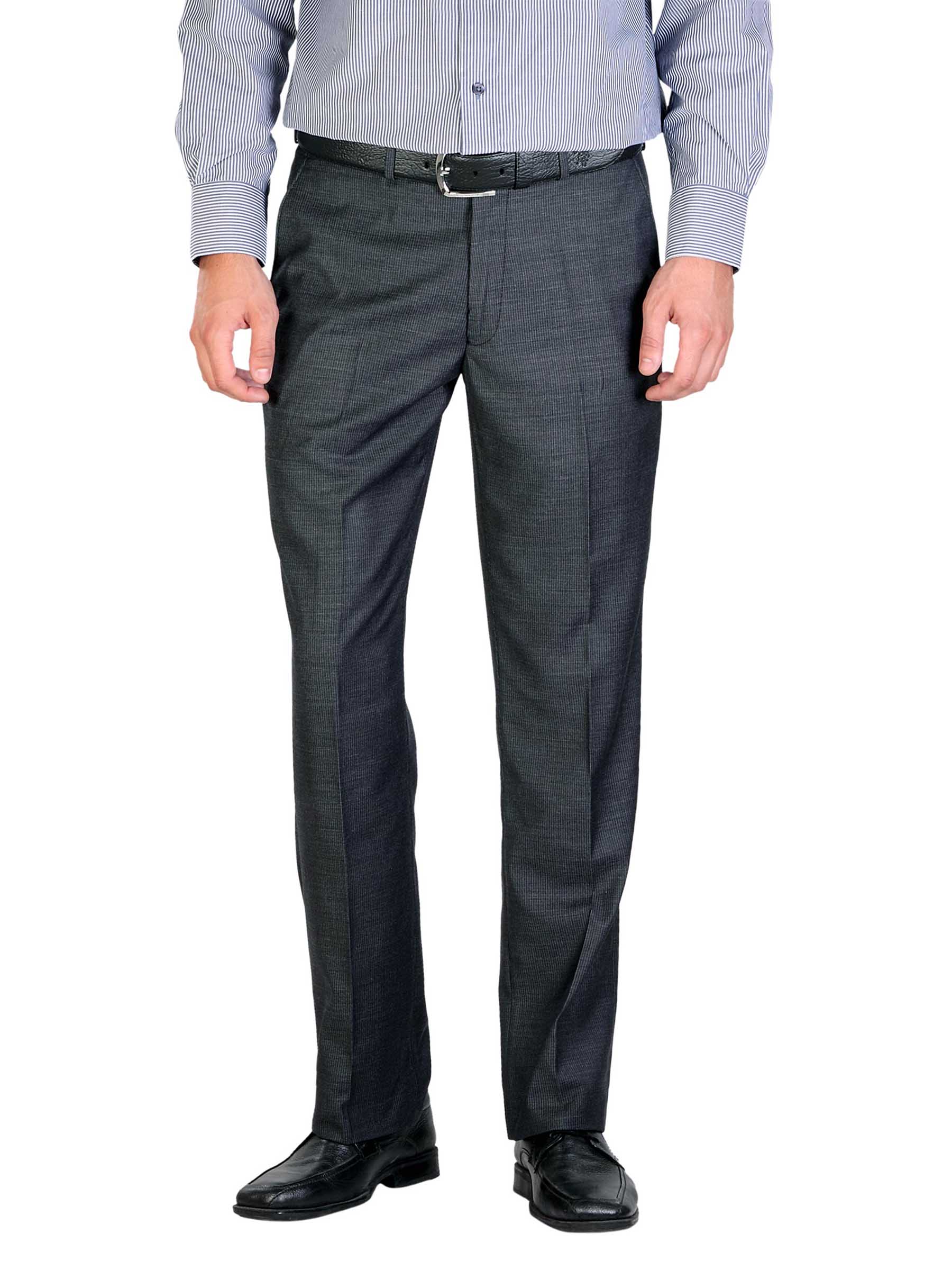 Peter England Men Grey Formal Trousers