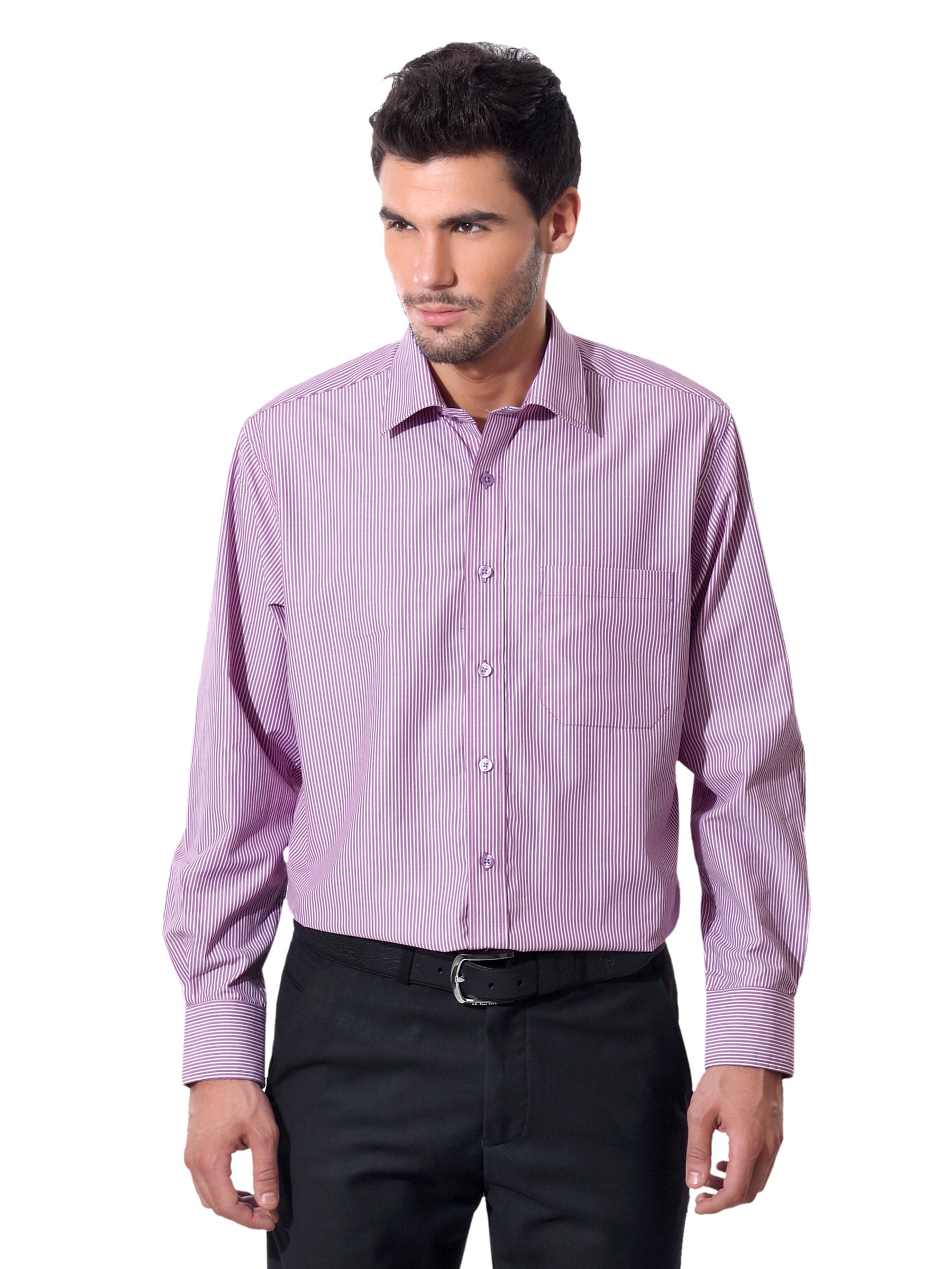 Peter England Men Purple Formal Shirt