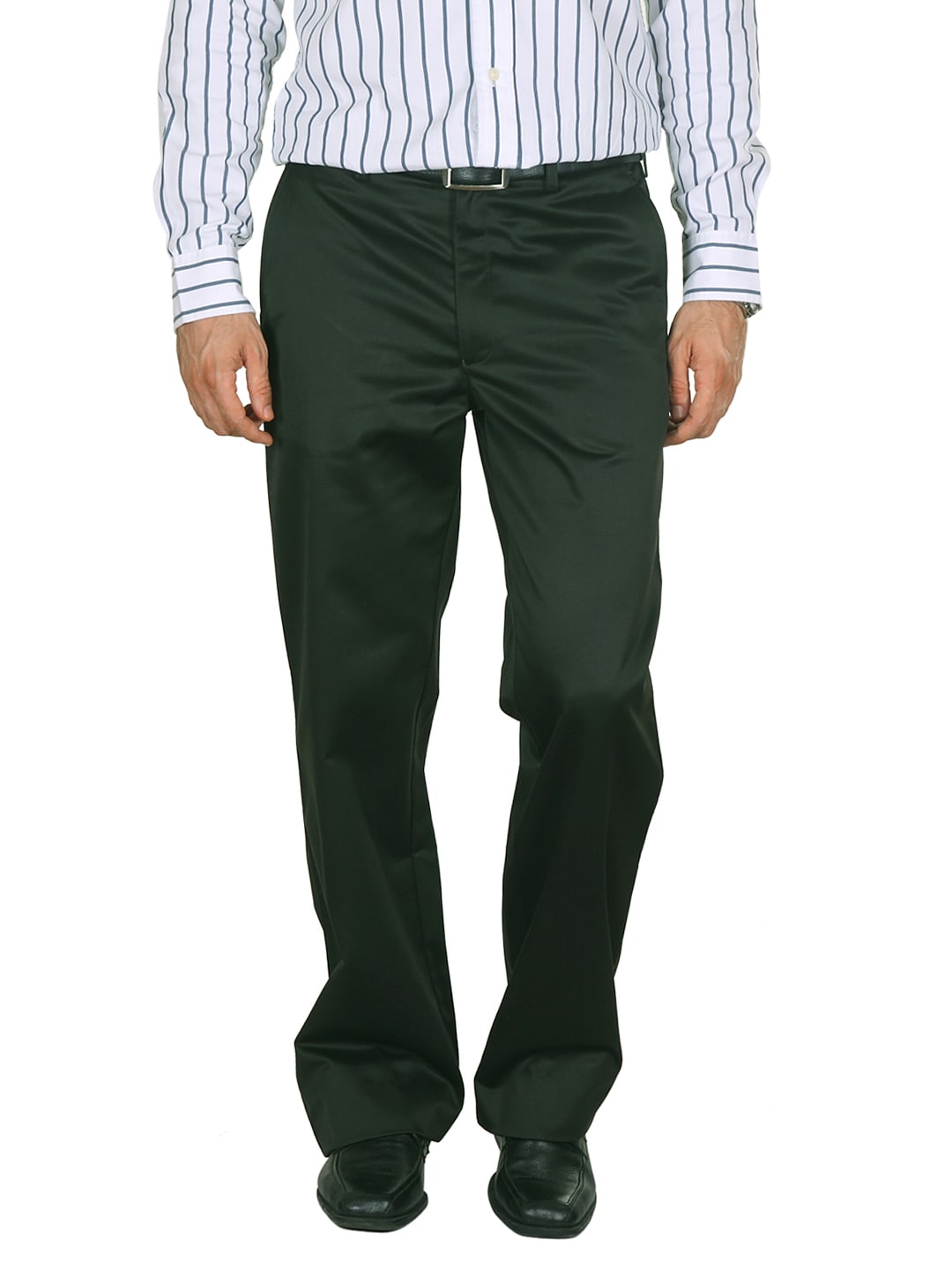 Peter England Men Dark Olive Green Trousers