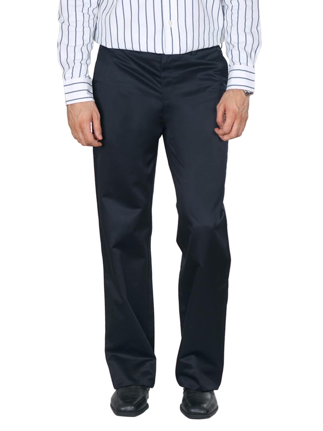 Peter England Men Navy Blue Formal Trousers