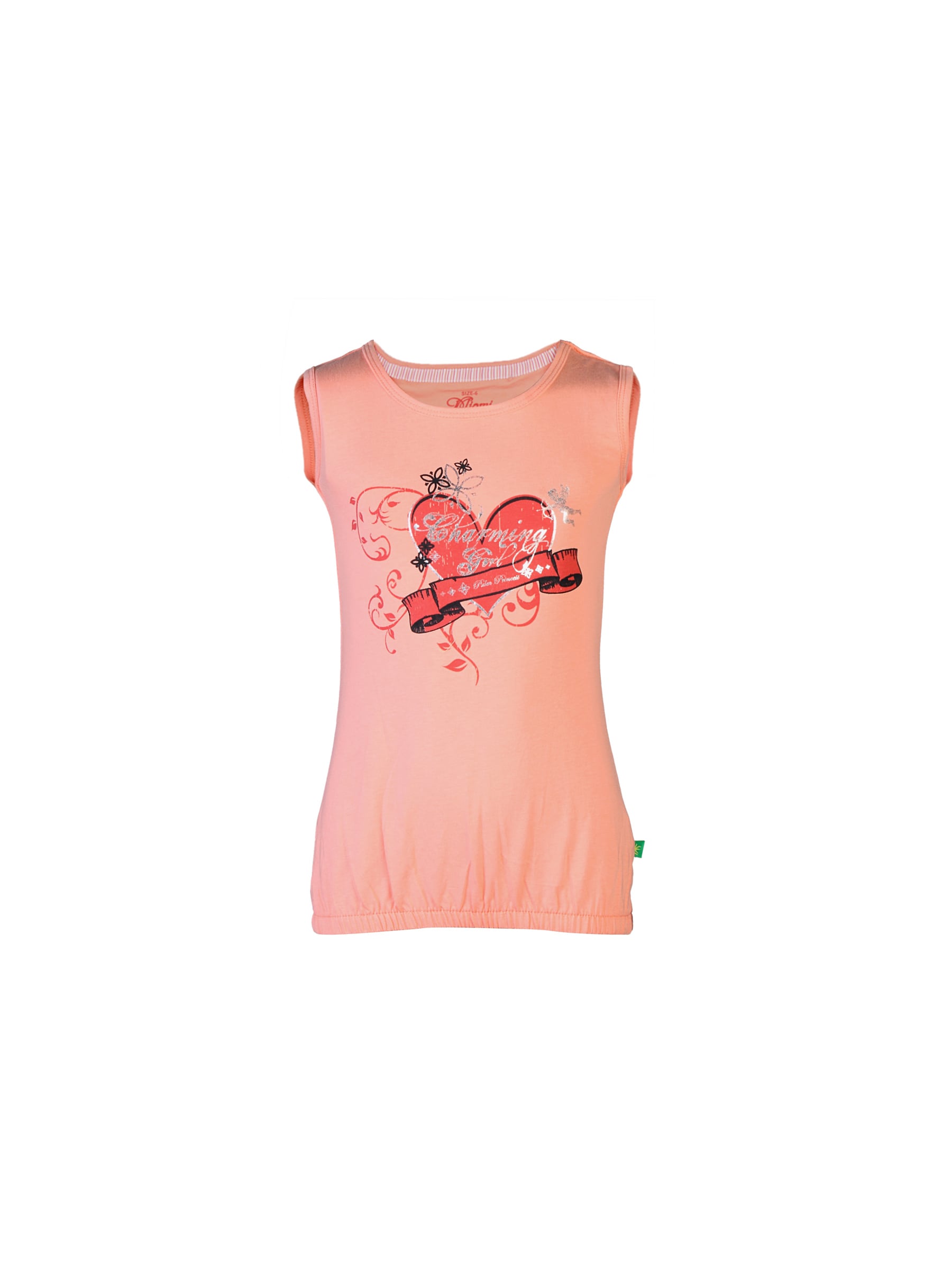 Gini and Jony Girls Printed Peach Top