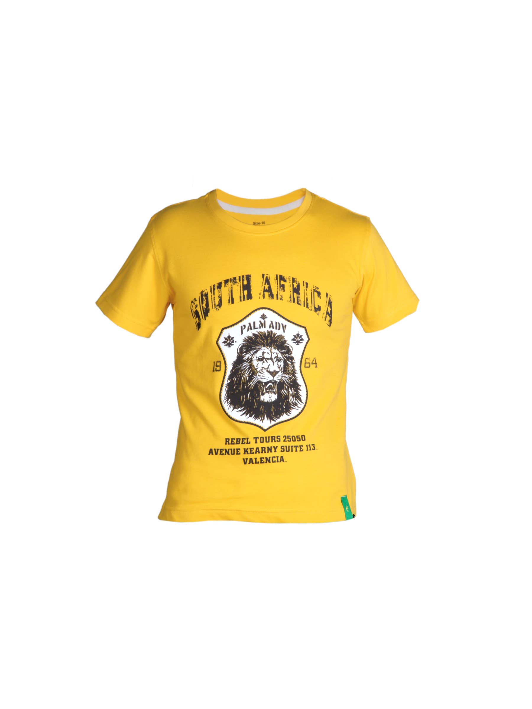 Palm Tree Boys Printed Yellow T-Shirt