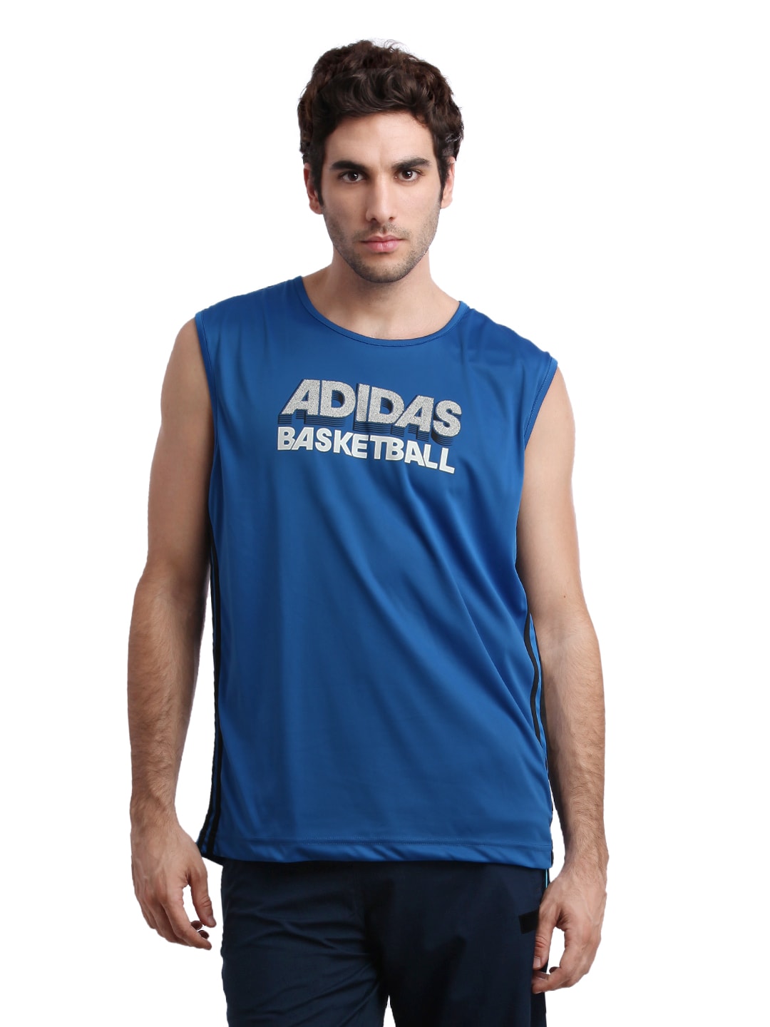 ADIDAS Men Blue Basketball Jersey