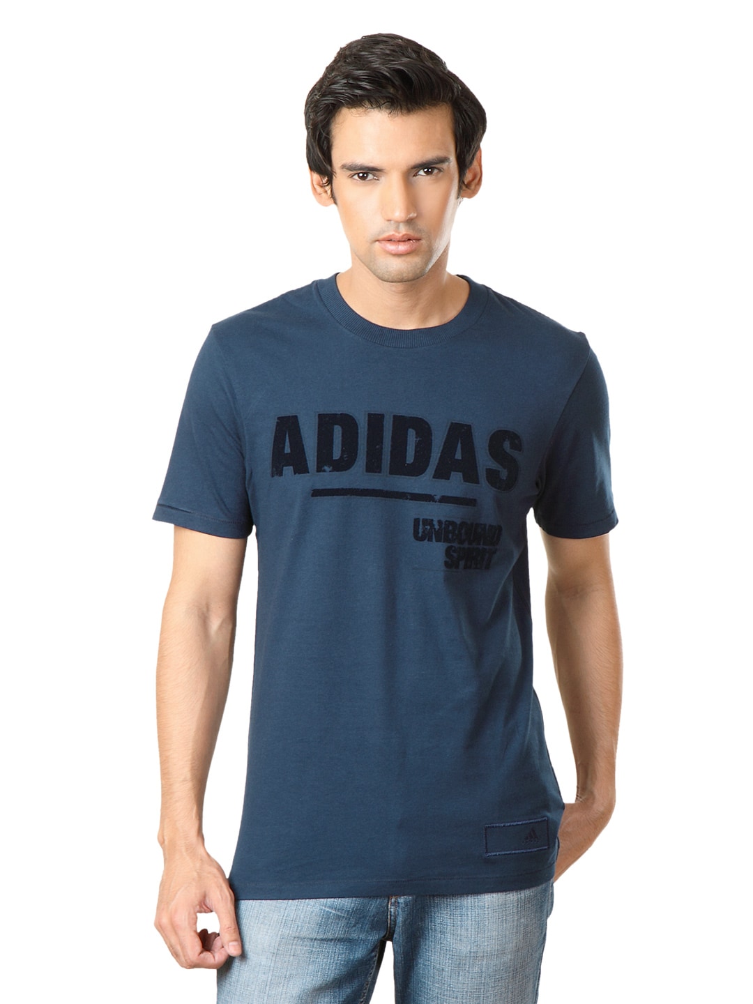 ADIDAS Men Navy Blue T-shirt