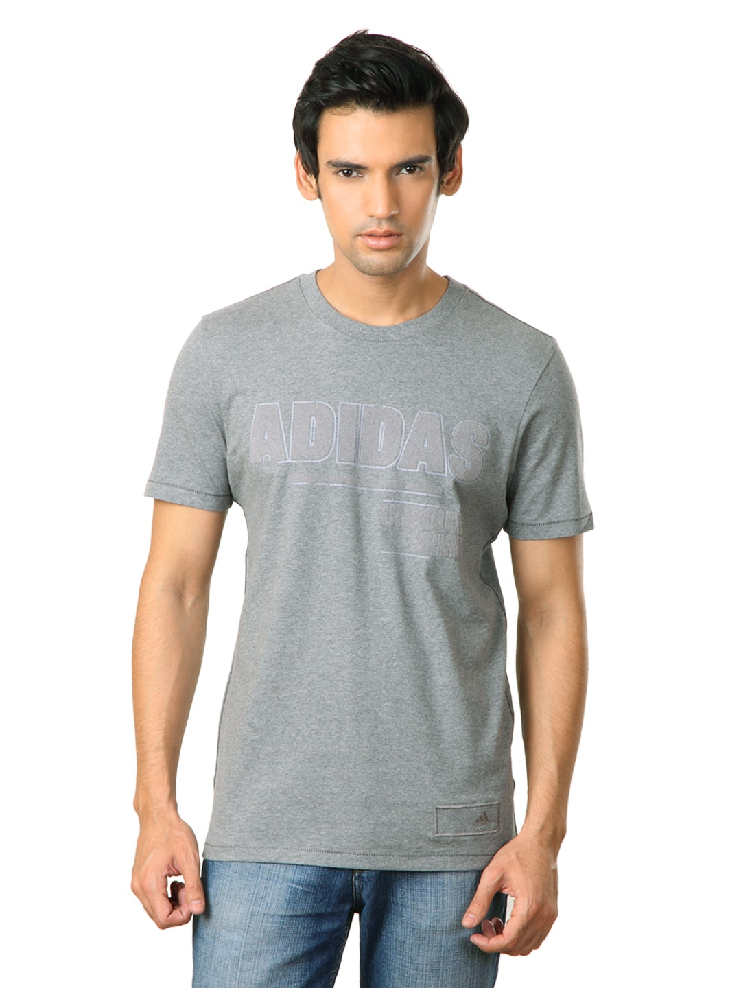 ADIDAS Men Grey T-shirt