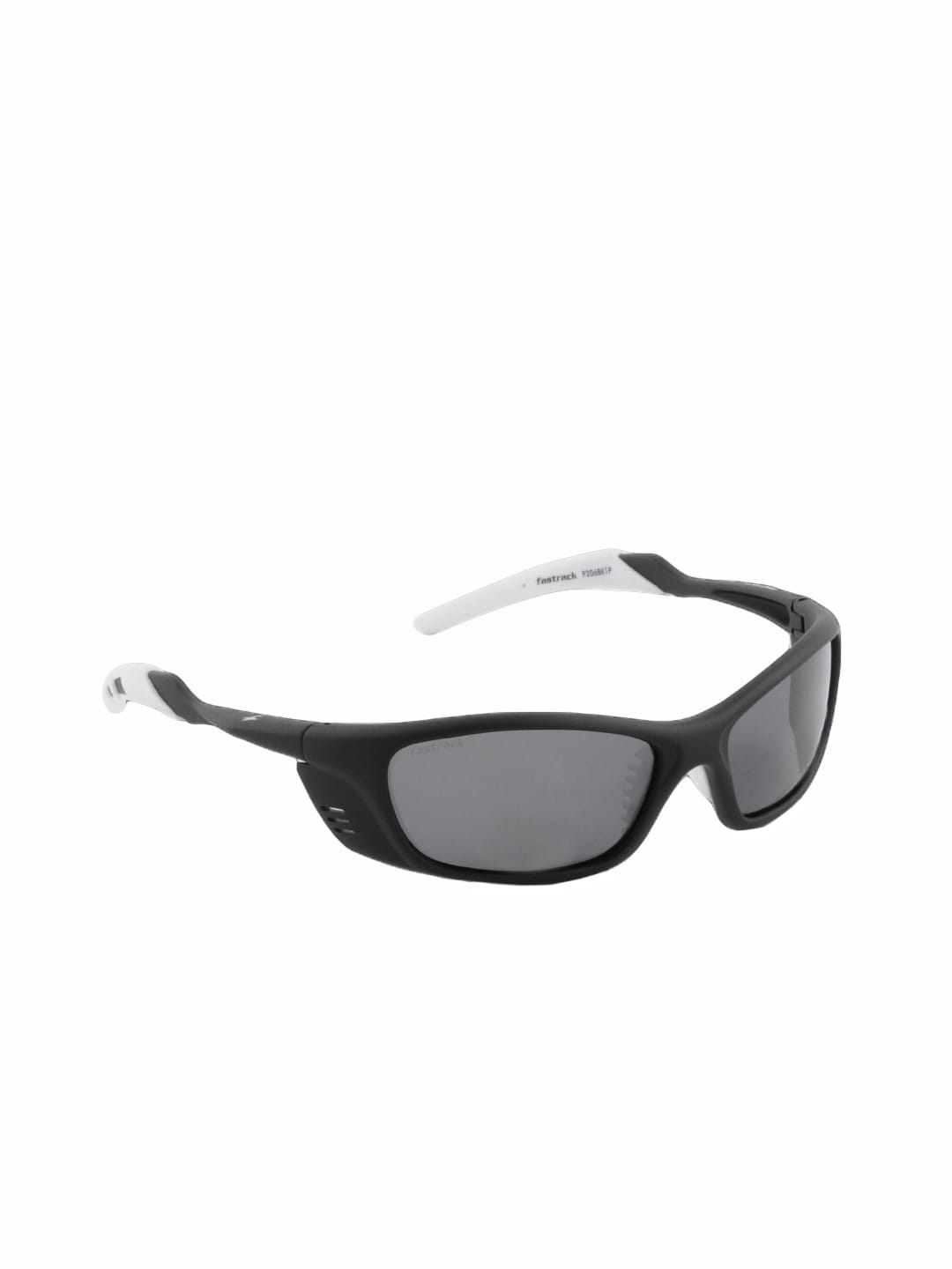 Fastrack Men Black Polarized Sporty Wrap Sunglasses