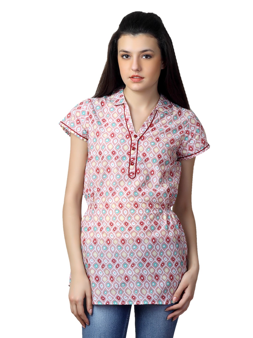 Mumbai Slang Women Peach Kurti