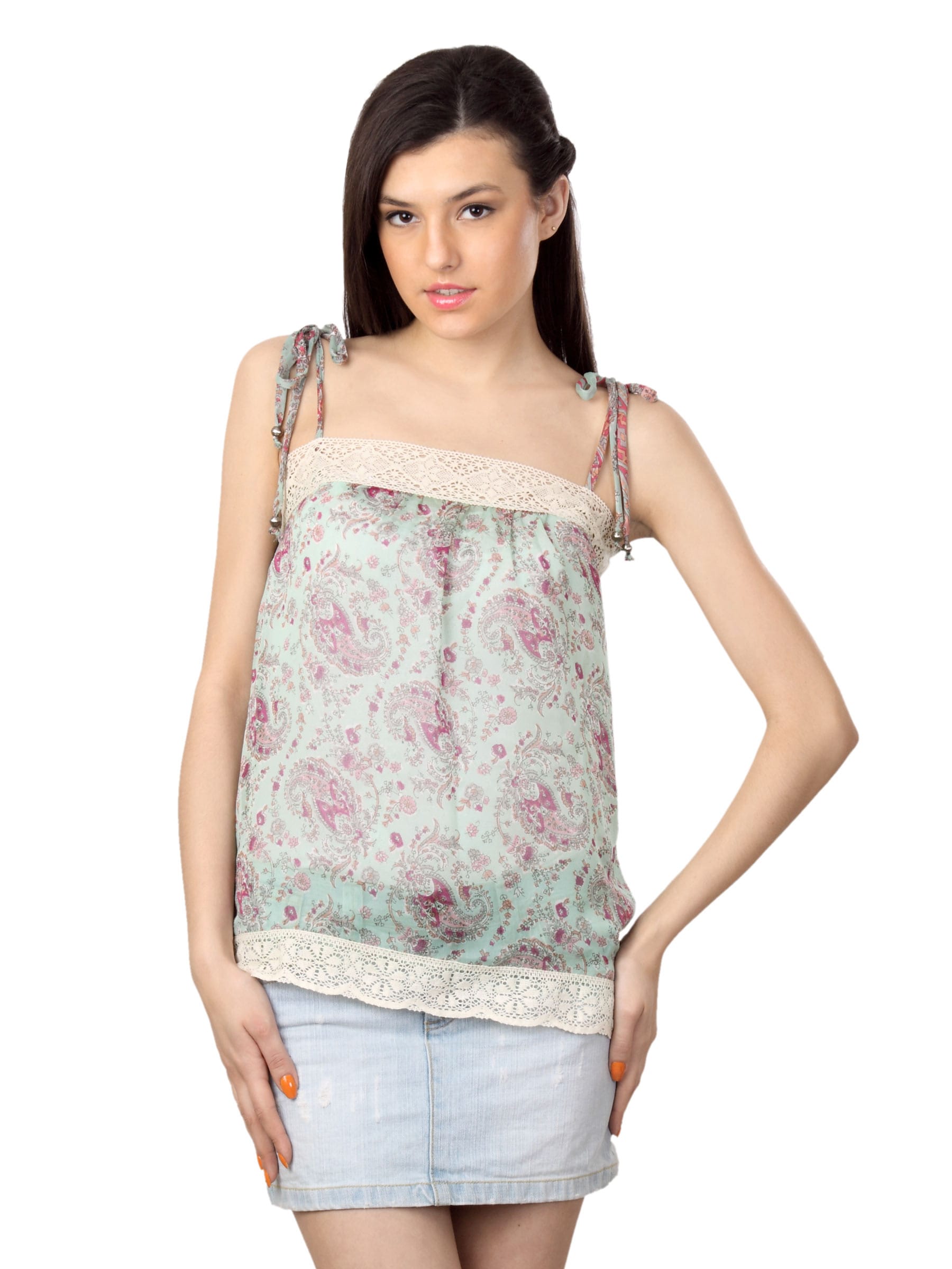 Tonga Women Green Printed Top