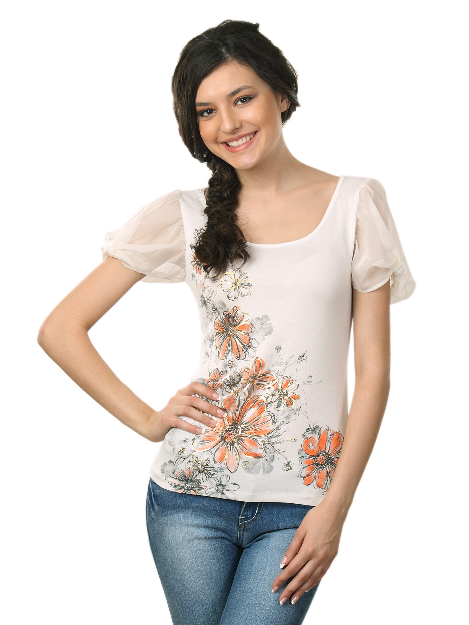 Tonga Women White Printed Top