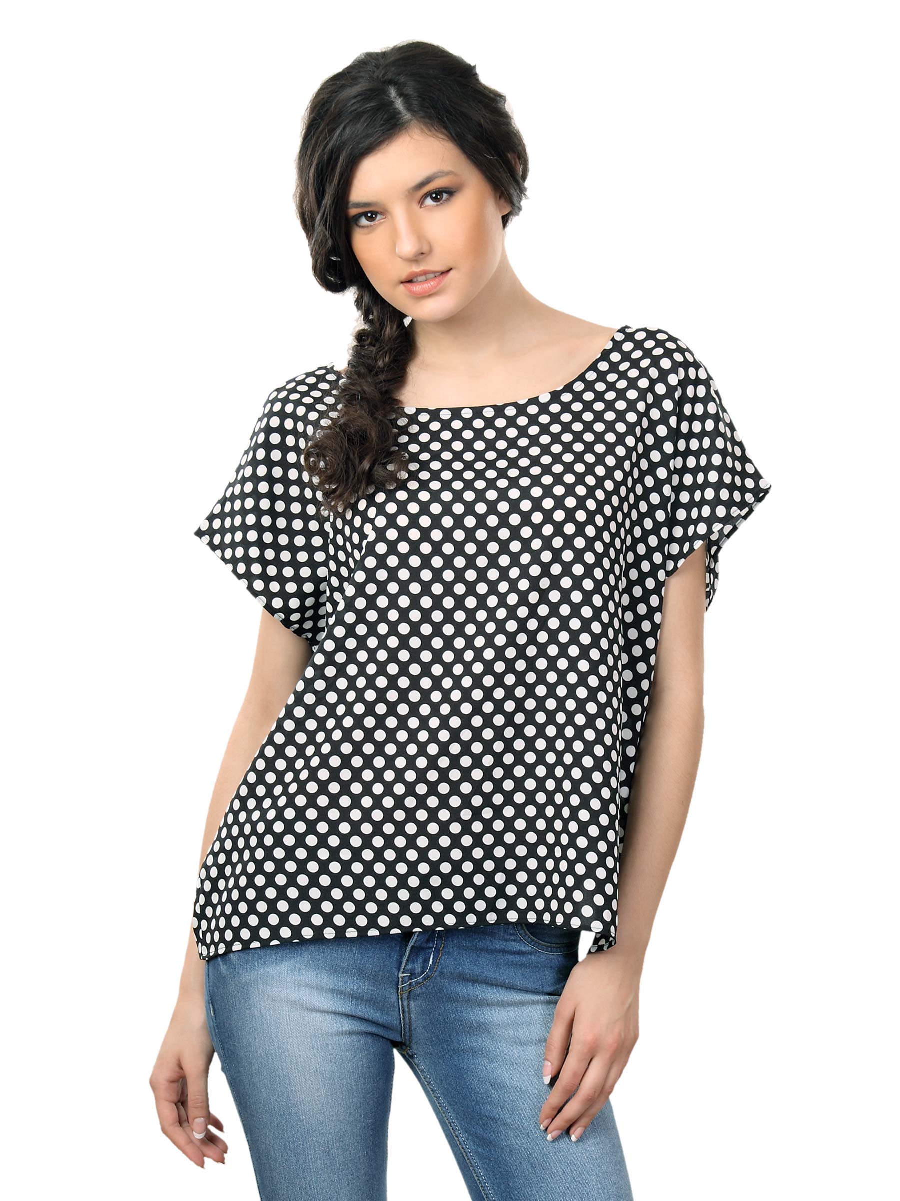 Tonga Women Black & White Printed Top