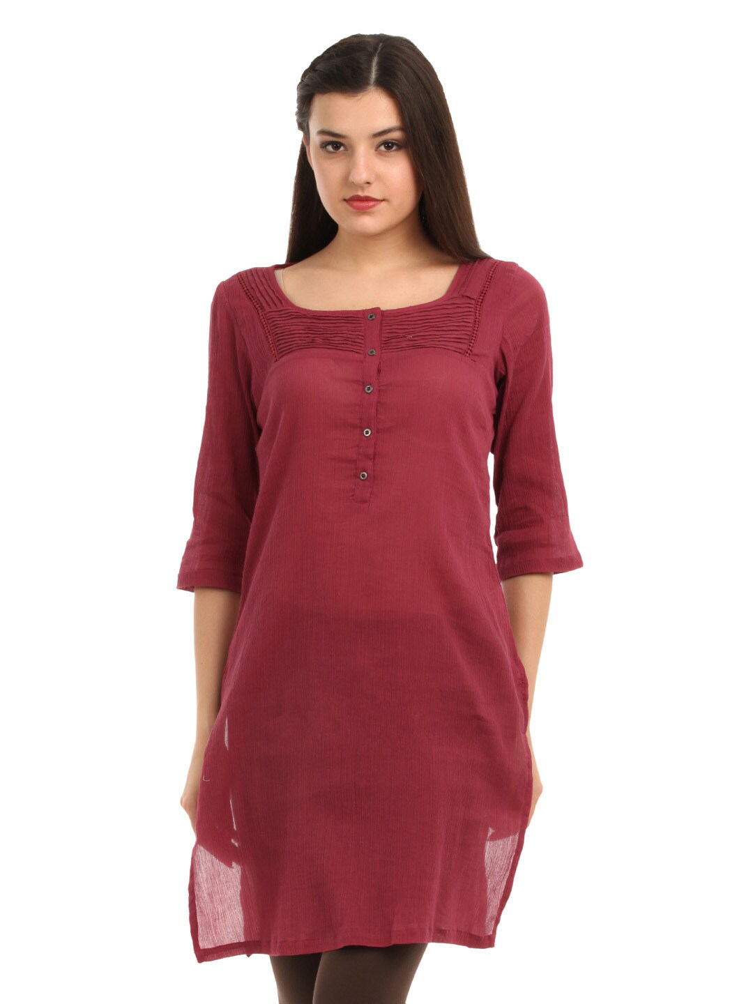 W Women Maroon Kurta