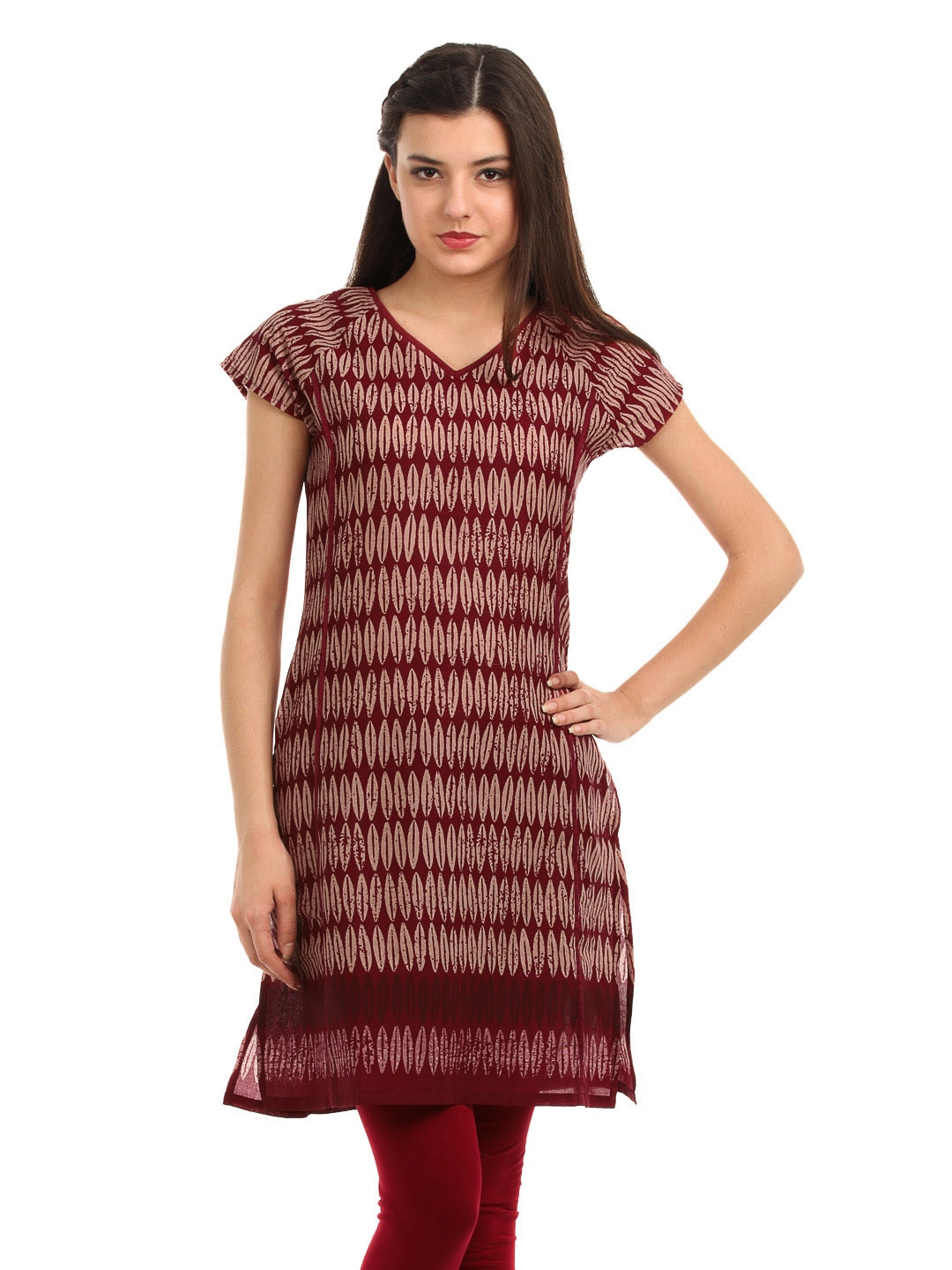 W Women Burgundy Kurta