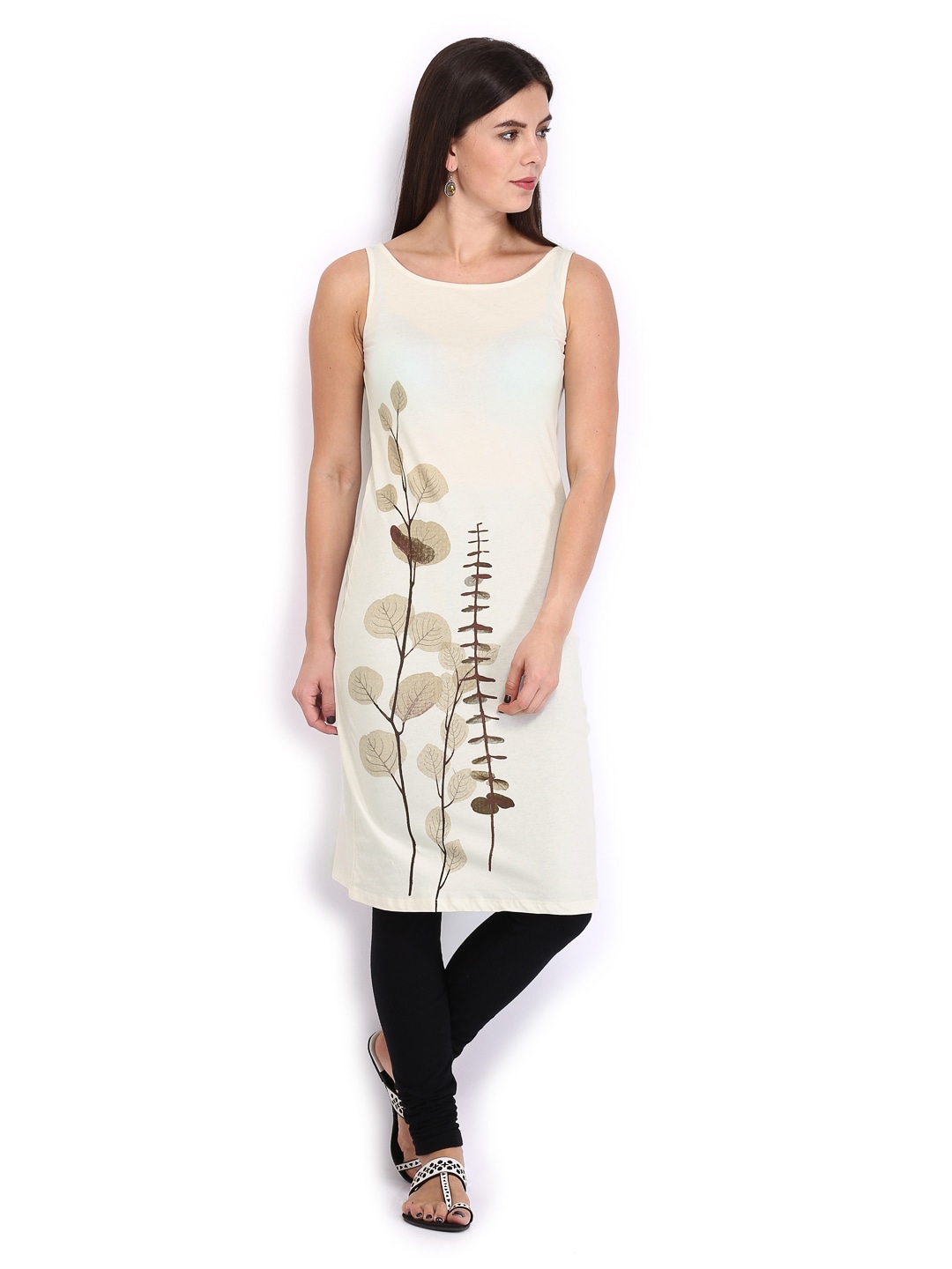 W Women White Printed Kurta