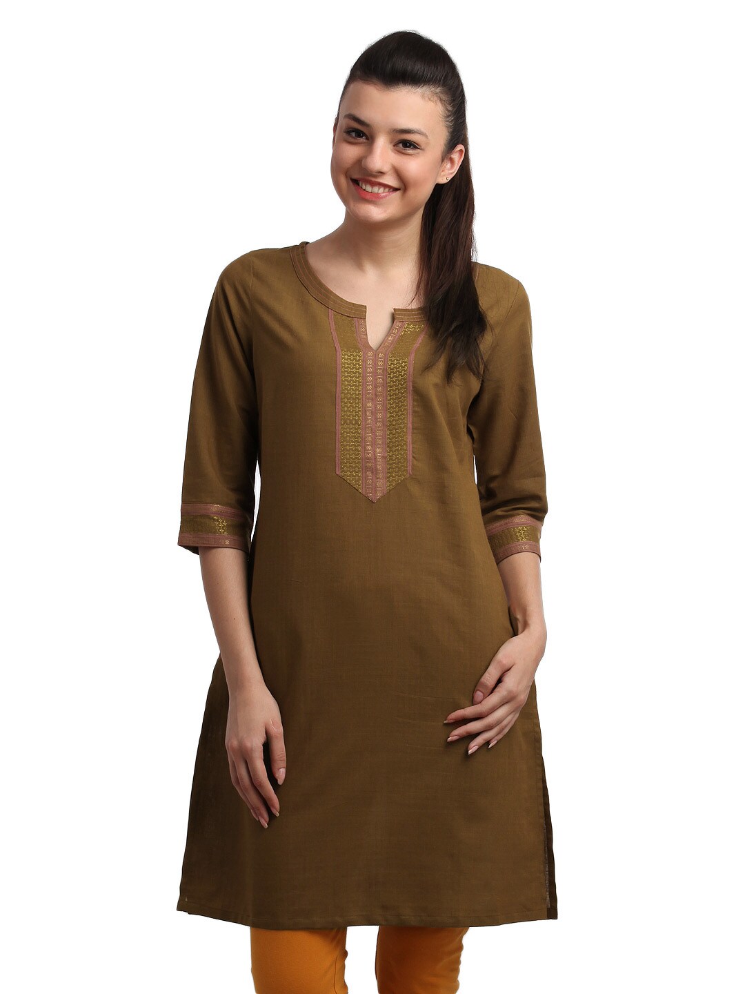 Aurelia Women Brown Kurta