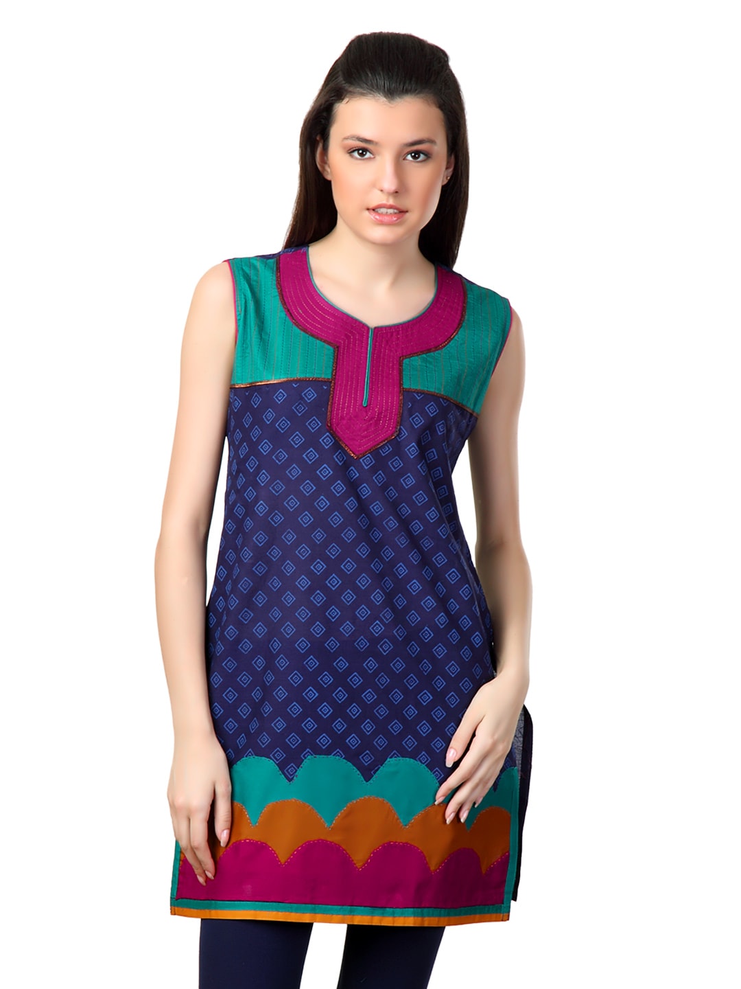 Span Women Blue Kurta