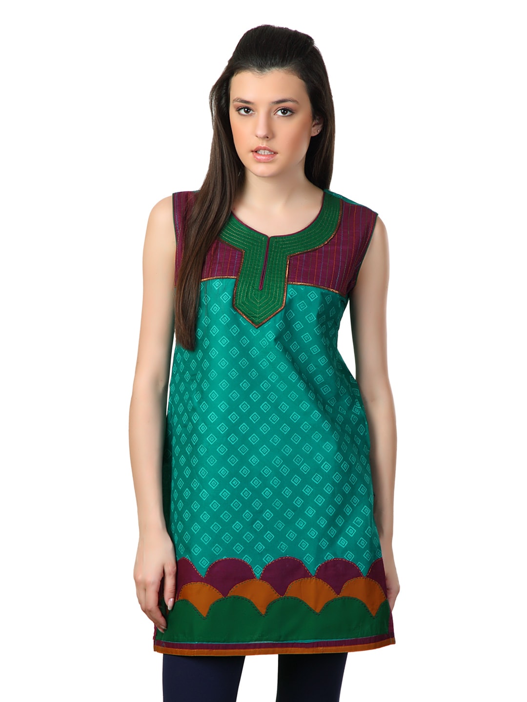 Span Women Green Kurta