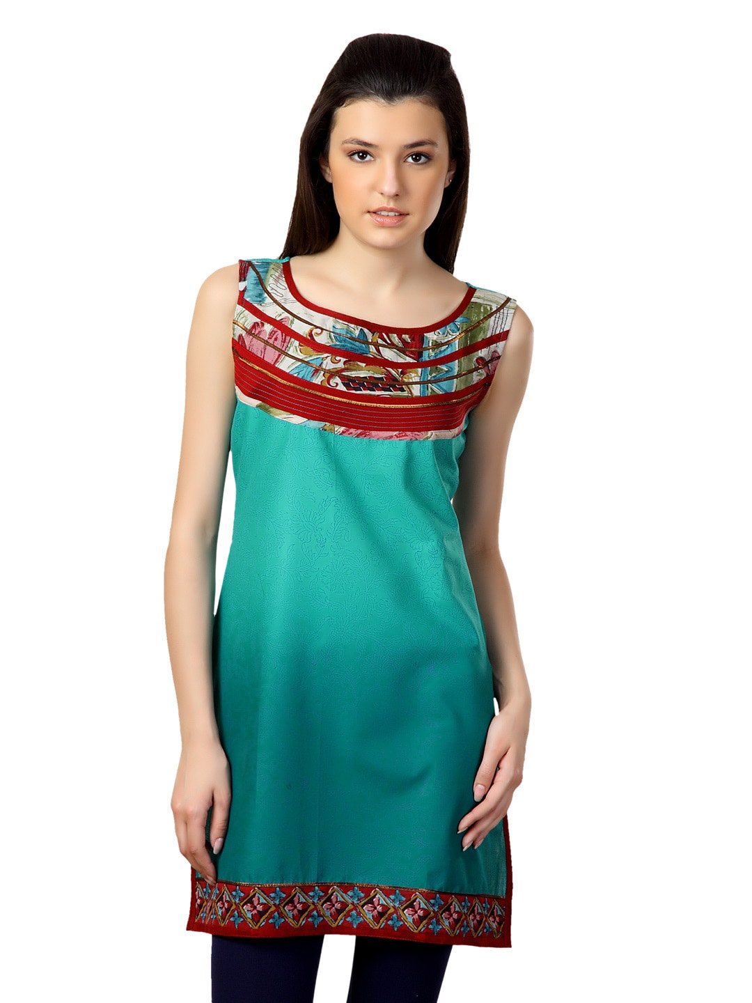 Span Women Green Kurta