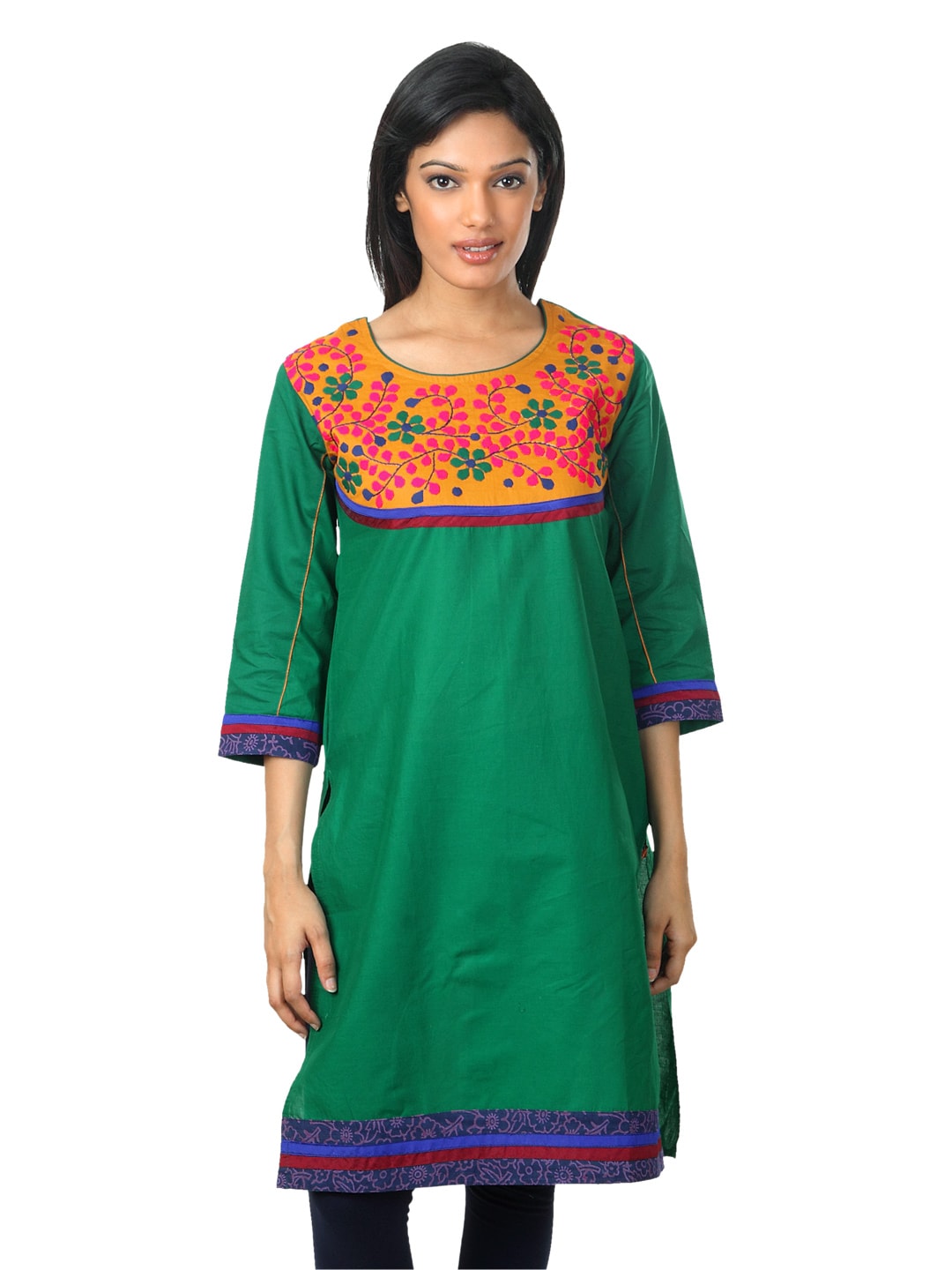 Span Women Green Kurta