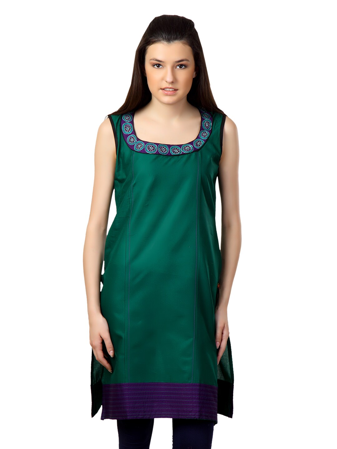 Span Women Green Kurta