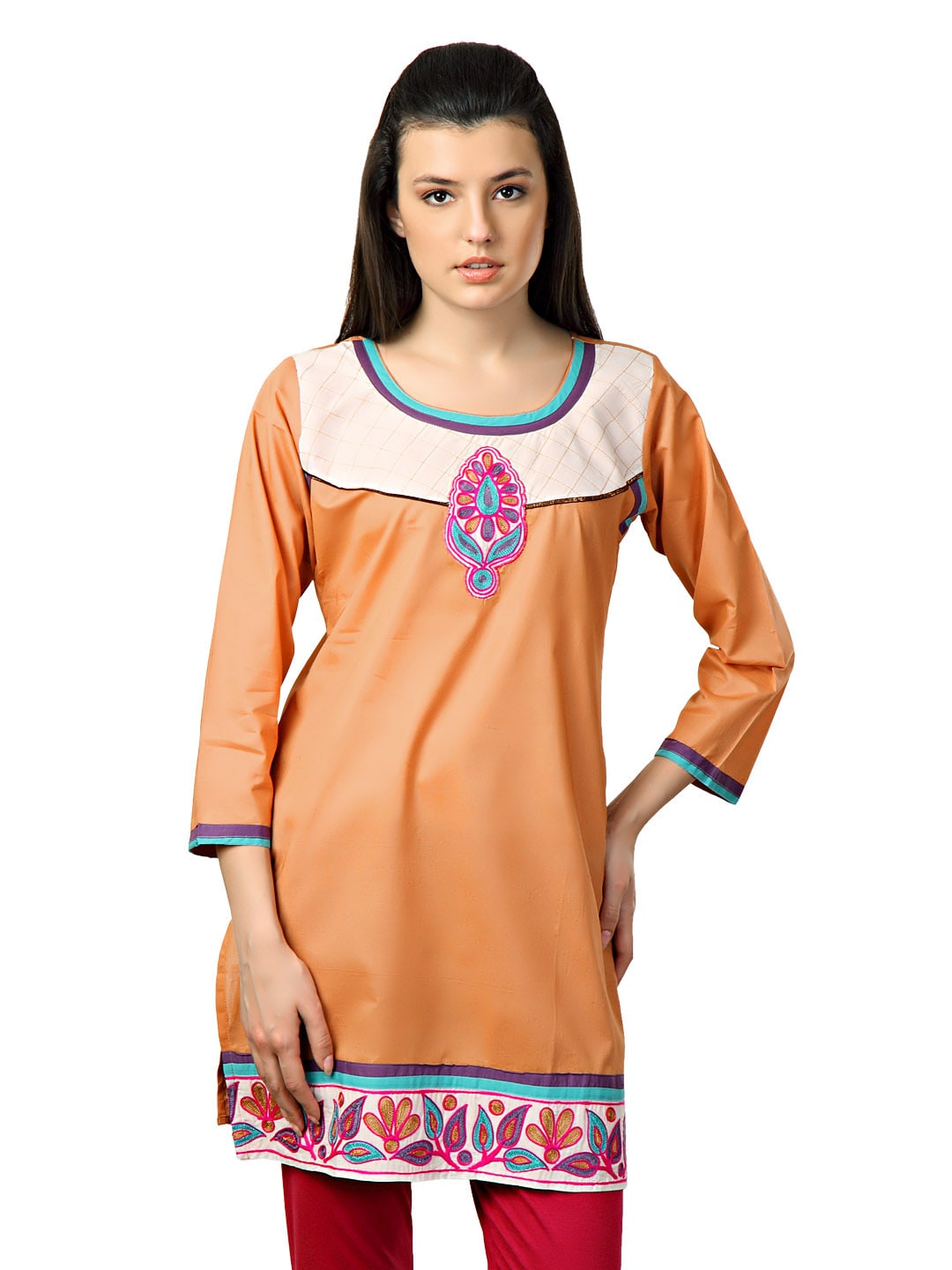 Span Women Orange Kurta