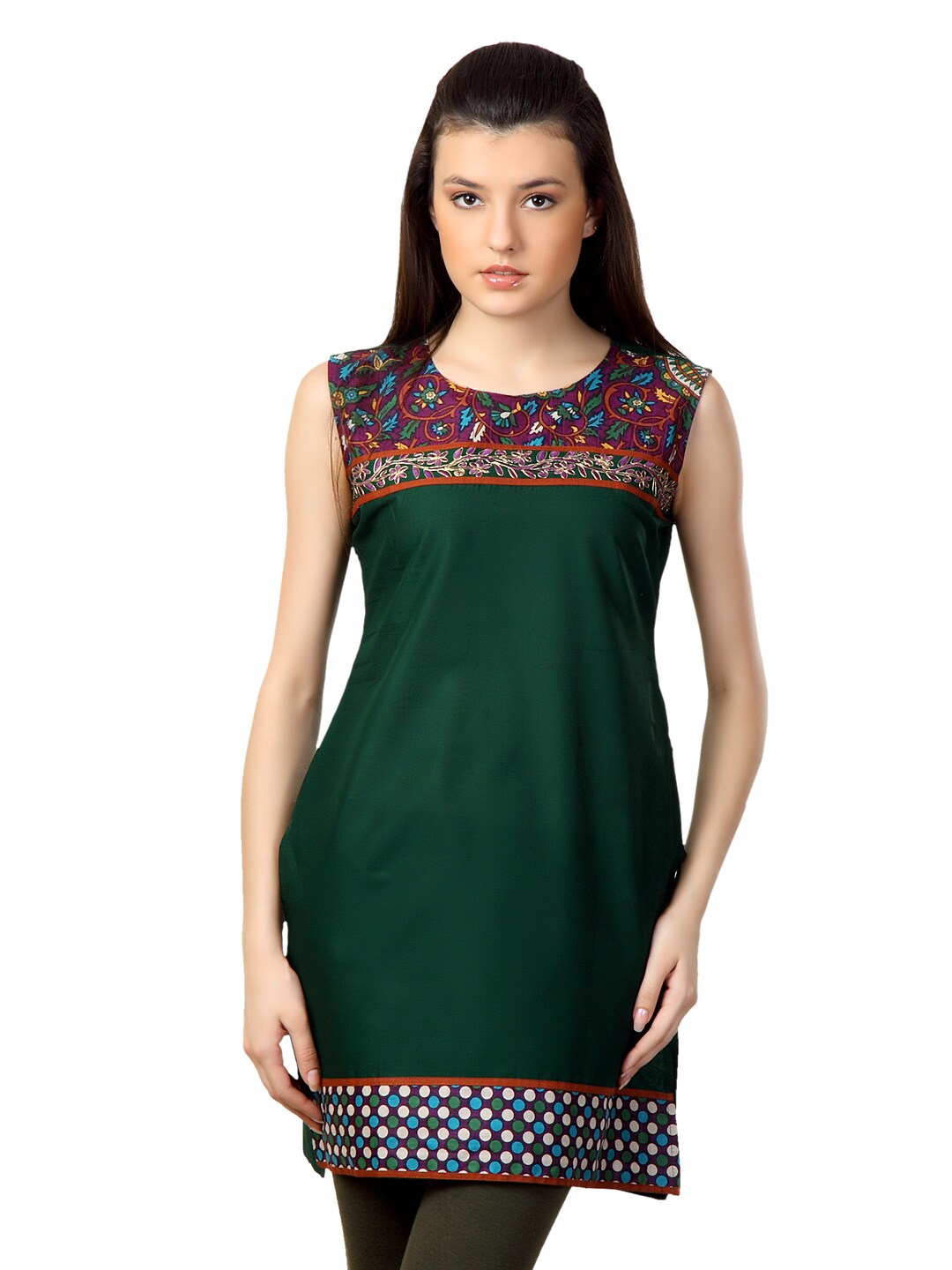 Span Women Green Kurta