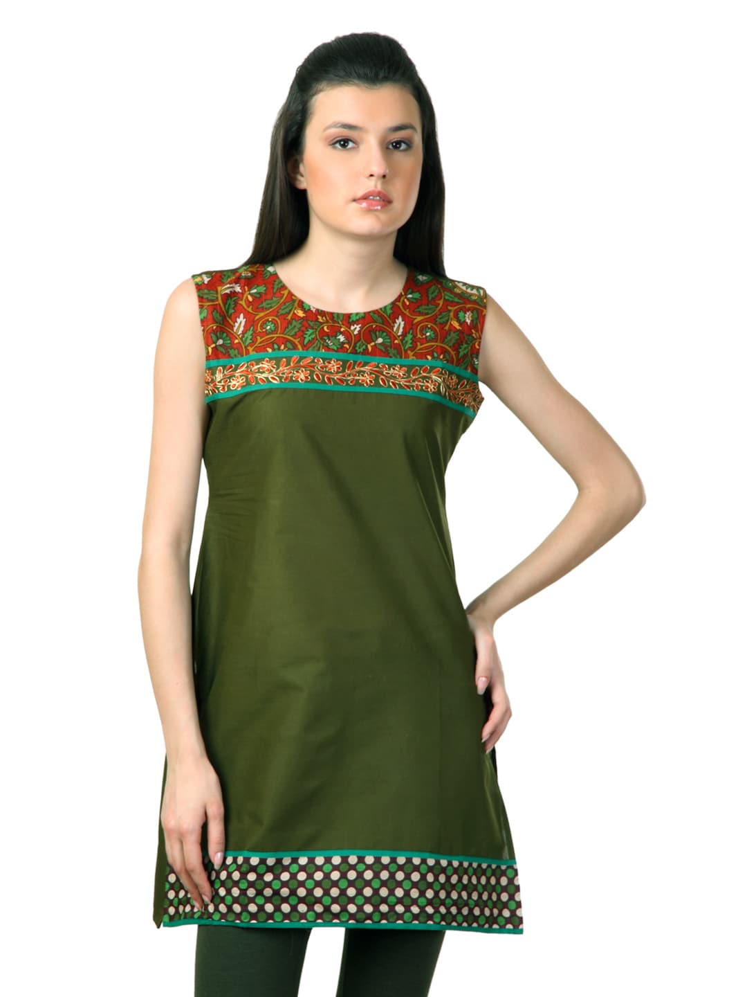 Span Women Green Kurta