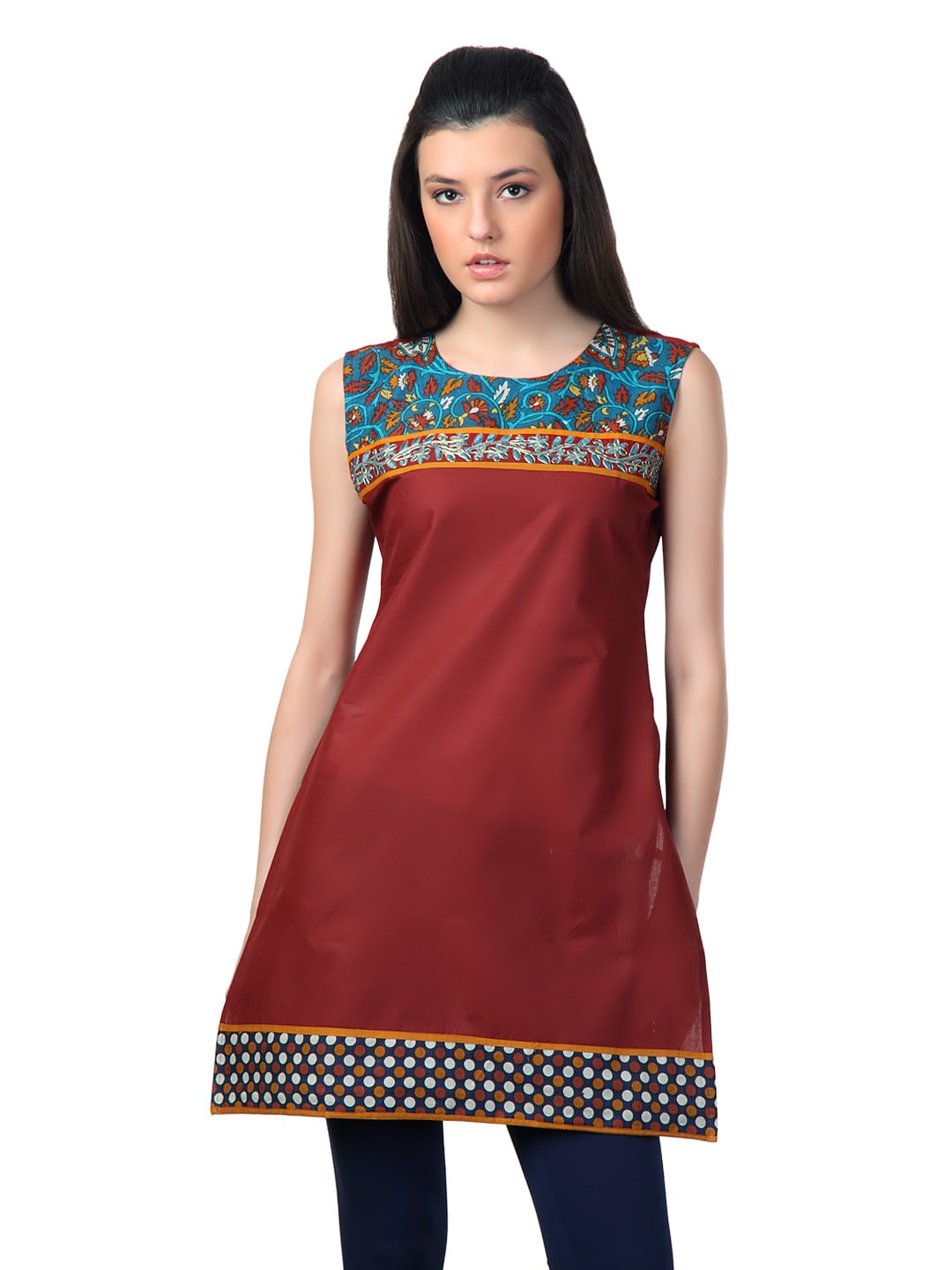 Span Women Rust Kurta