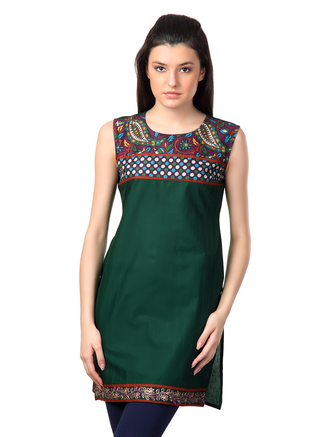 Span Women Green Kurta