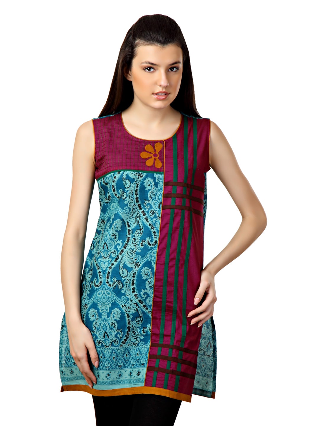 Span Women Purple & Blue Kurta