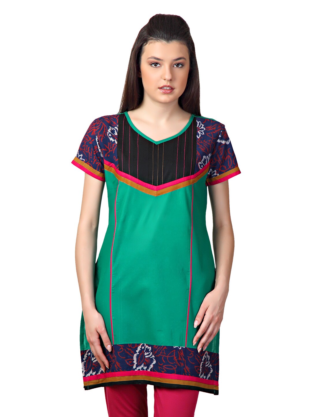 Span Women Green Kurta