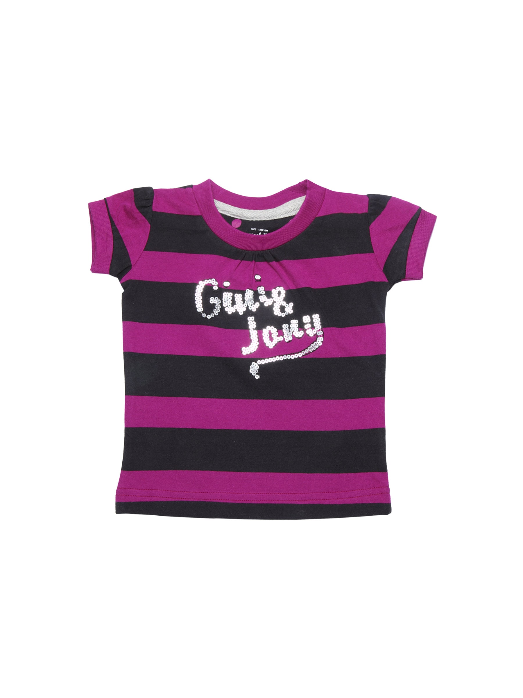 Gini and Jony Girls Nautical Blues Magenta Top