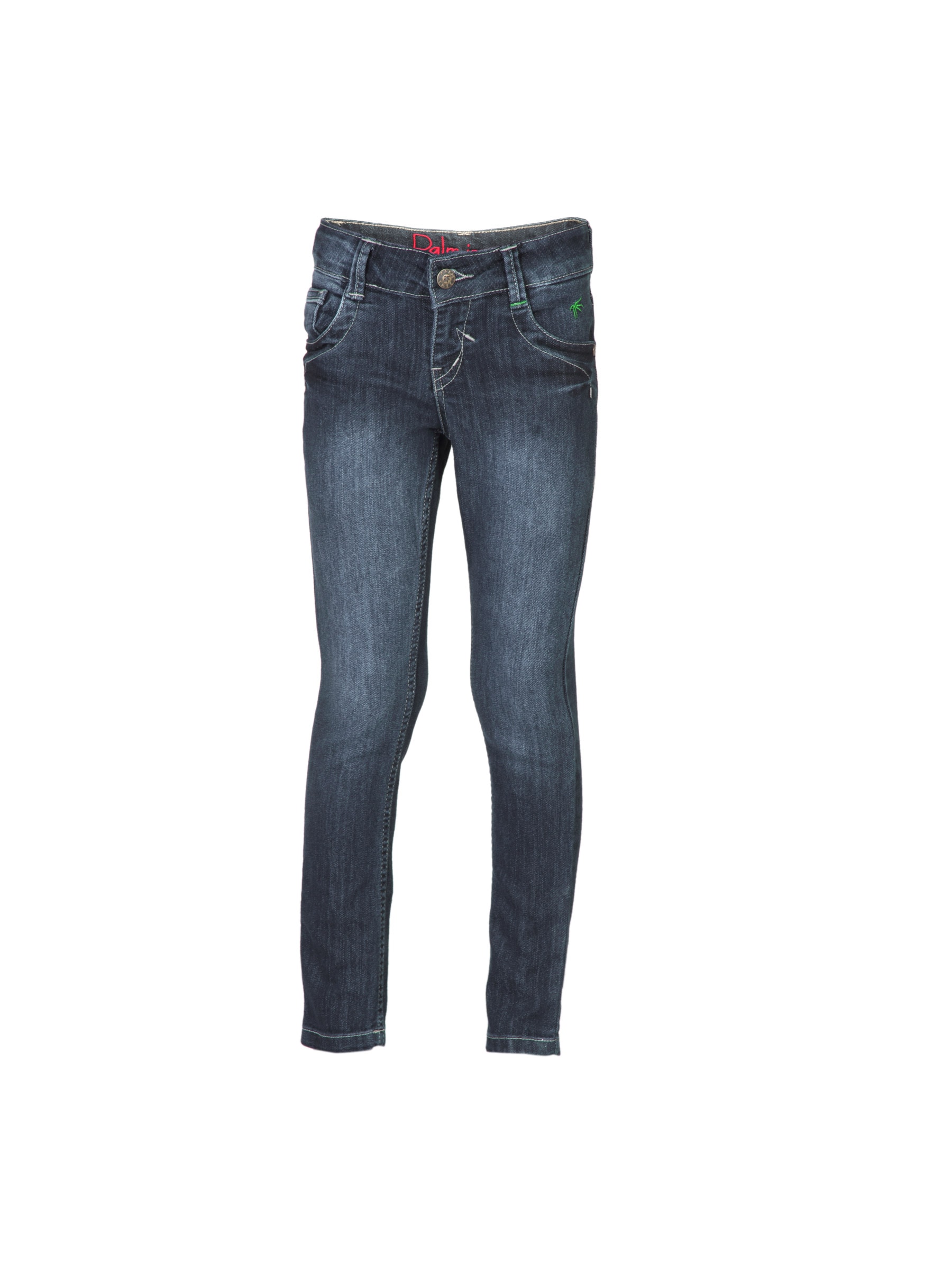Gini and Jony Girls Woven Navy Blue Jeans